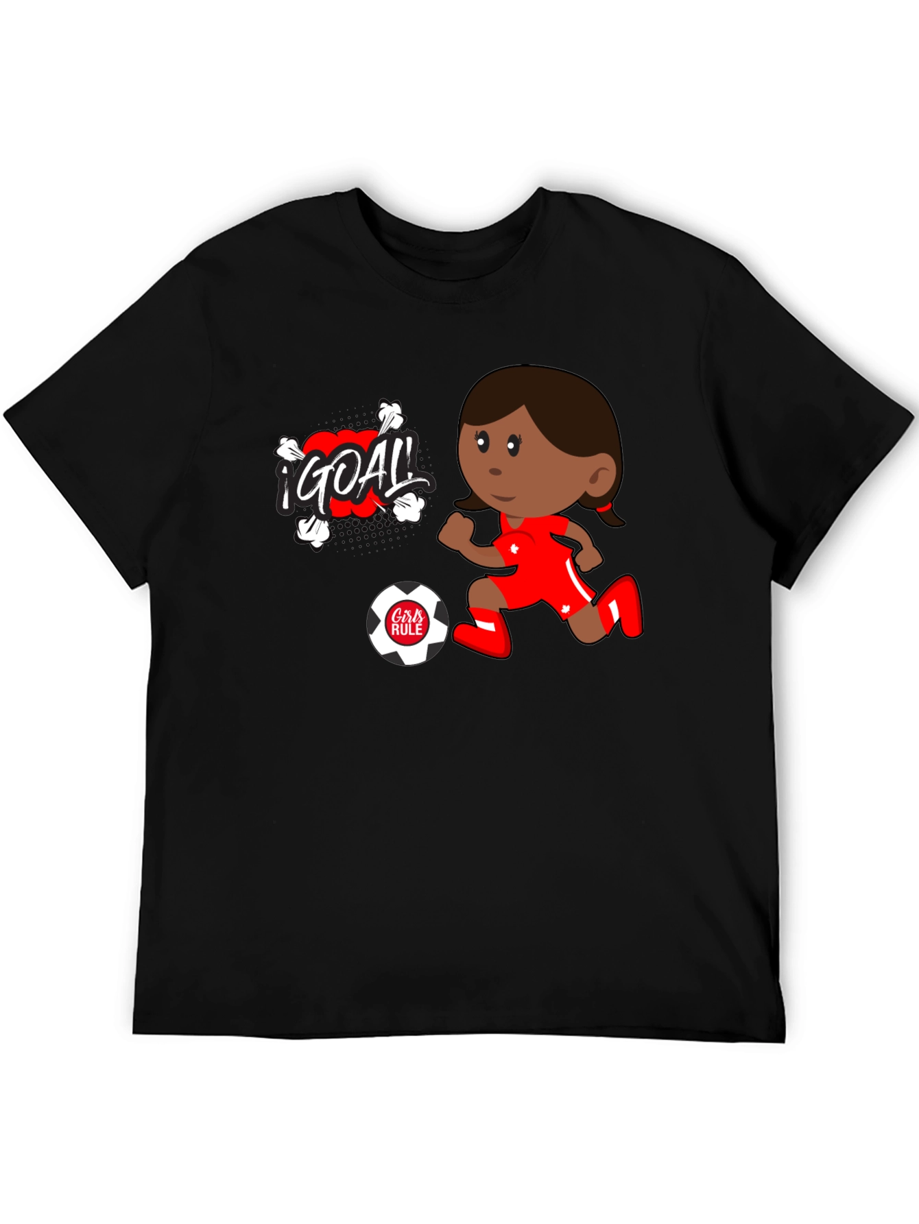 Black Girls Rule Soccer Goal T-Shirt view 5