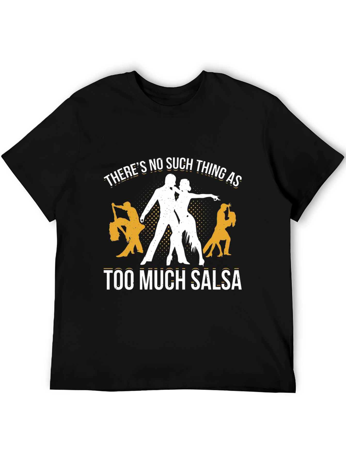 Black Salsa Dance T-Shirt: Too Much Salsa view 5