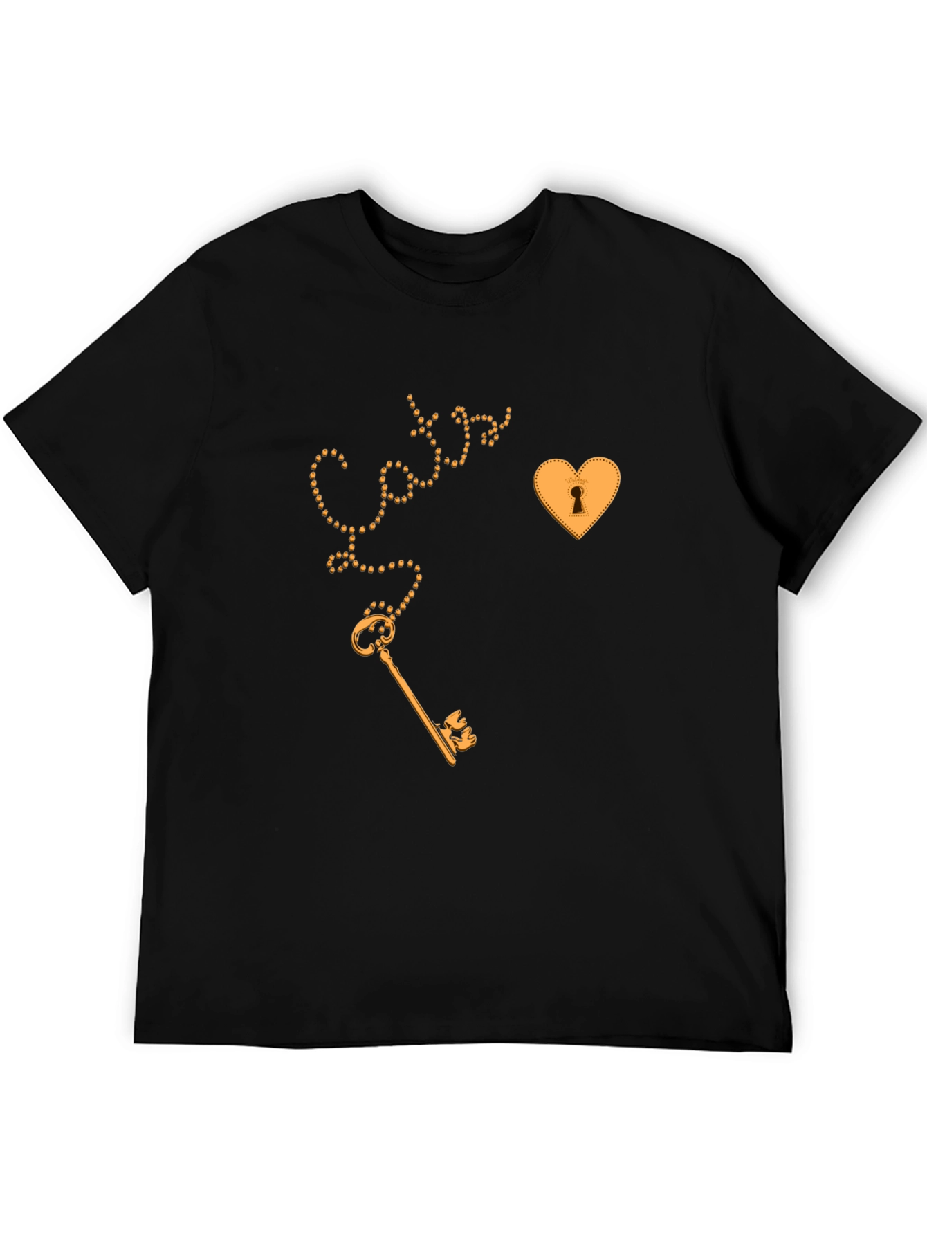 Black Key to My Heart Black Graphic Tee view 5