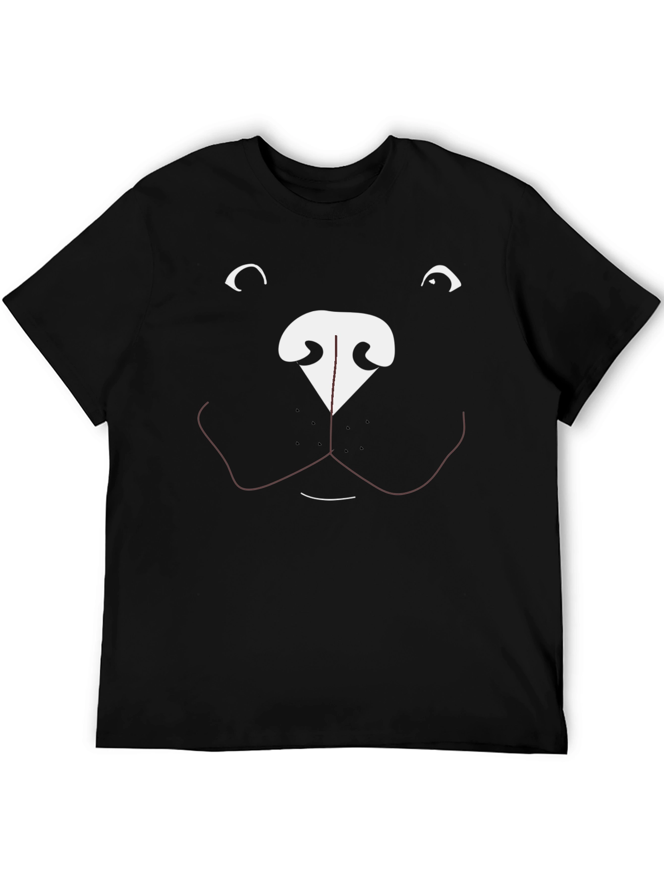 Black Funny Dog Face Graphic T-Shirt view 5