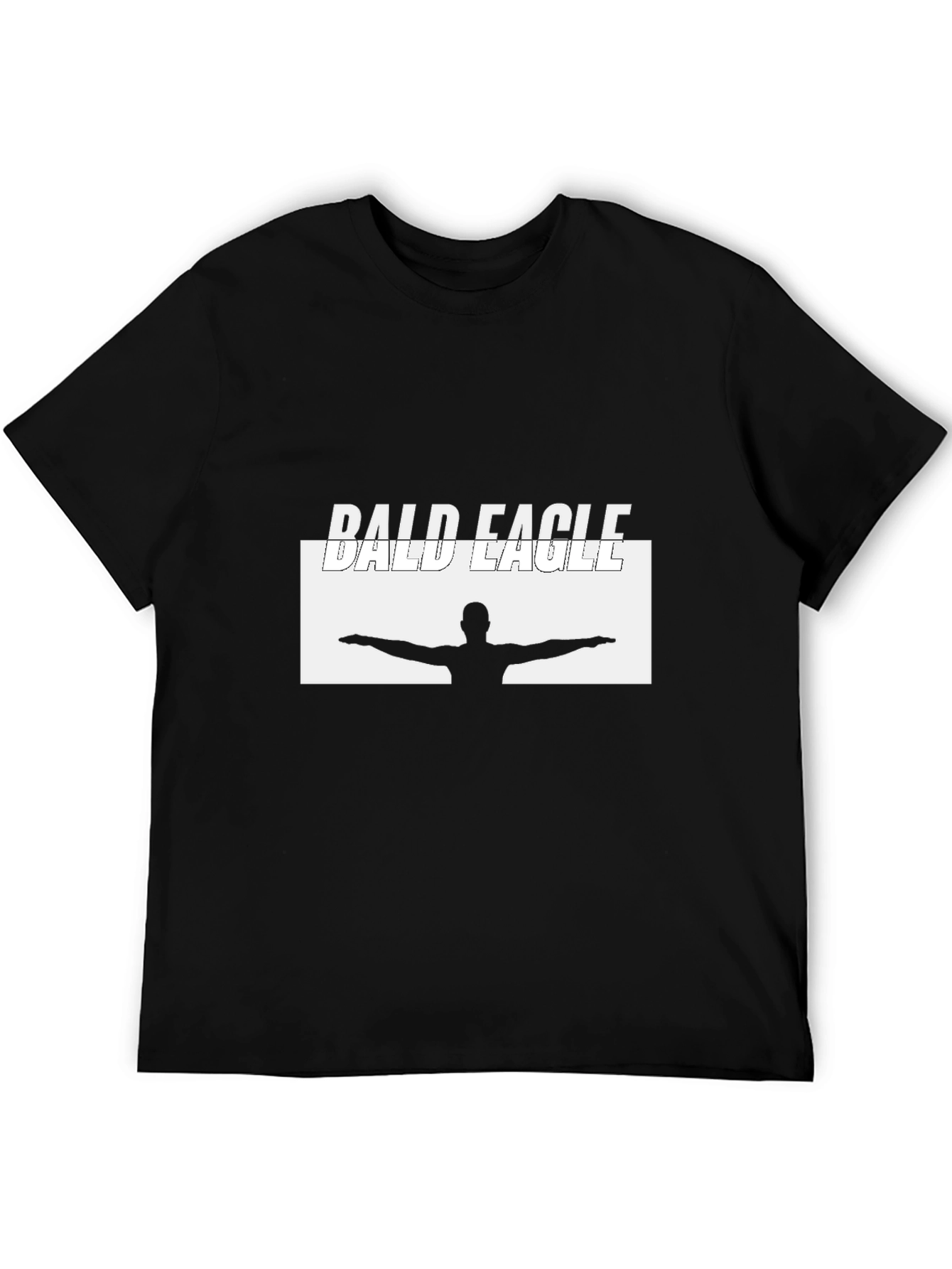 Black Bald Eagle Graphic T-Shirt - Classic Crew Neck view 5