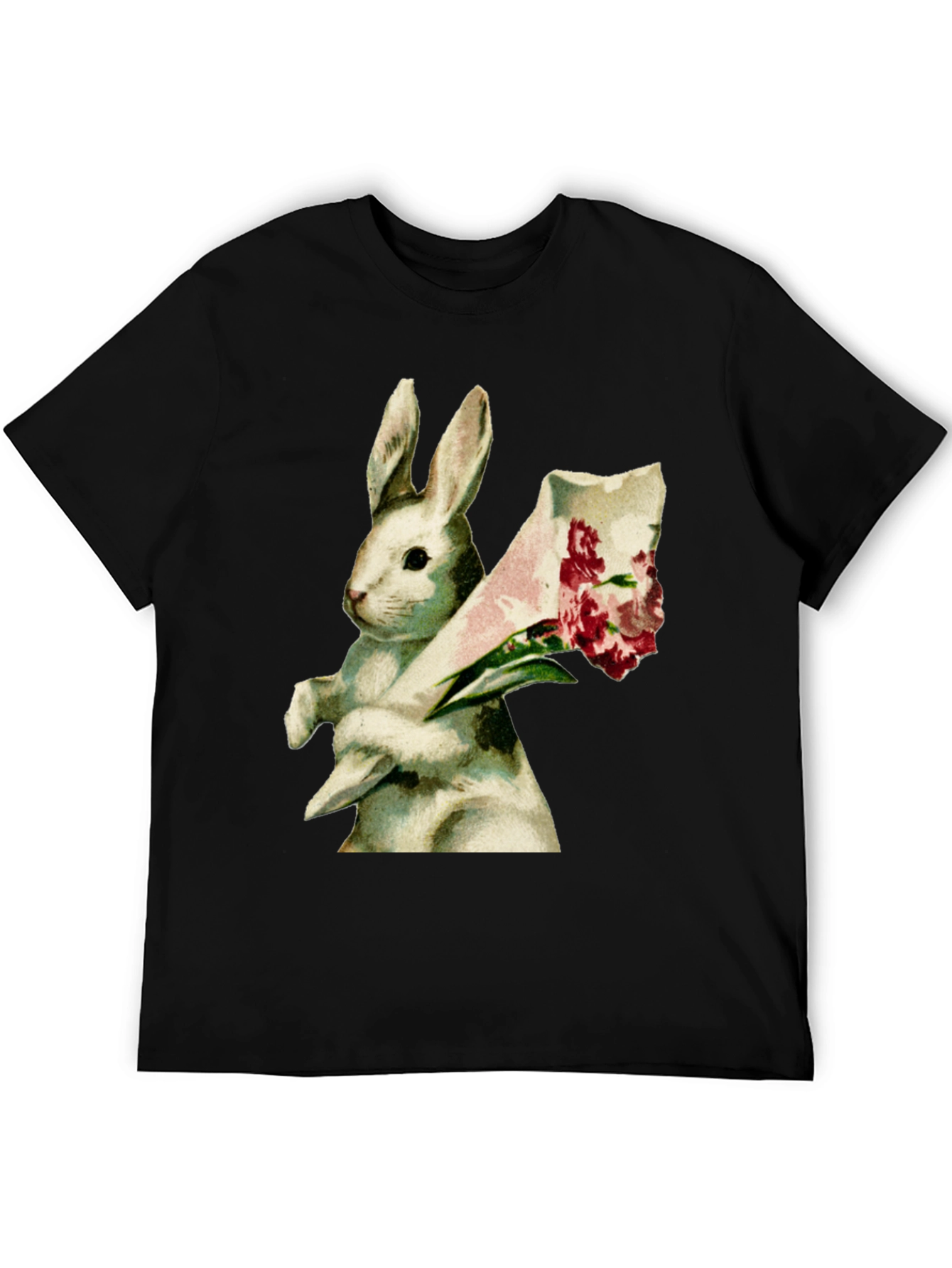Black Bunny Bouquet Graphic Tee - Soft Cotton Comfort view 5