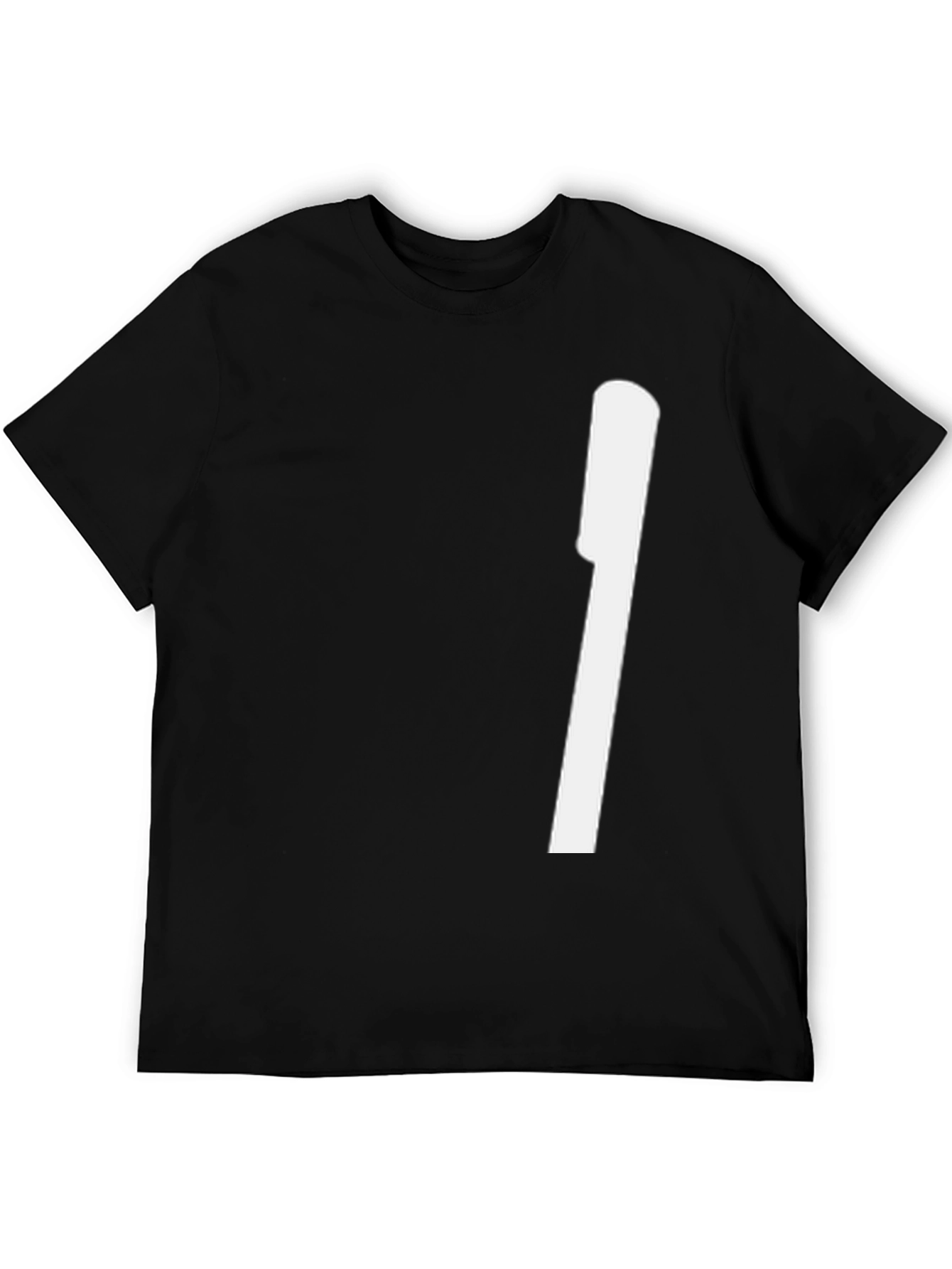 Black Modern Black Tee with Bold White Graphic view 5