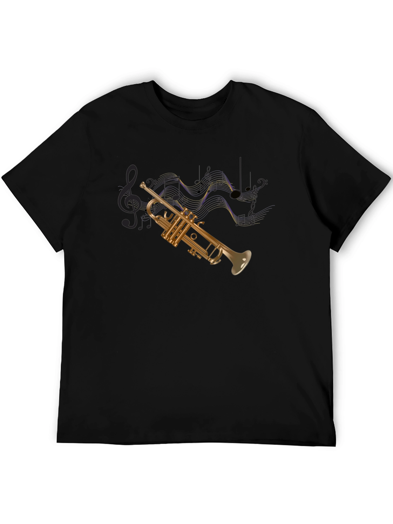 Black Trumpet Graphic Black T-Shirt view 5