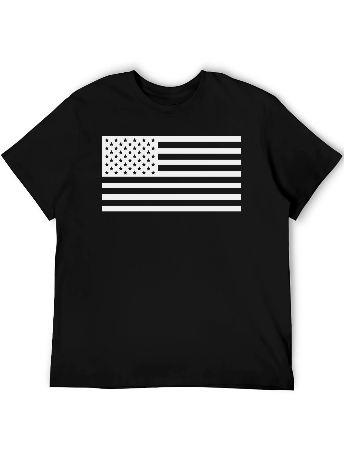 American Flag Graphic Tee - Black Cotton Blend T-Shirt - 5