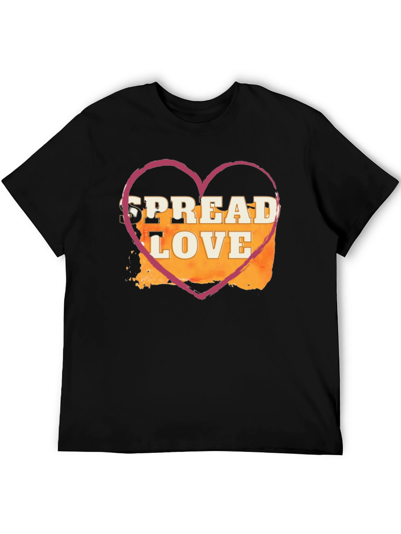 Black Spread Love T-Shirt - Heart Graphic Tee view 5