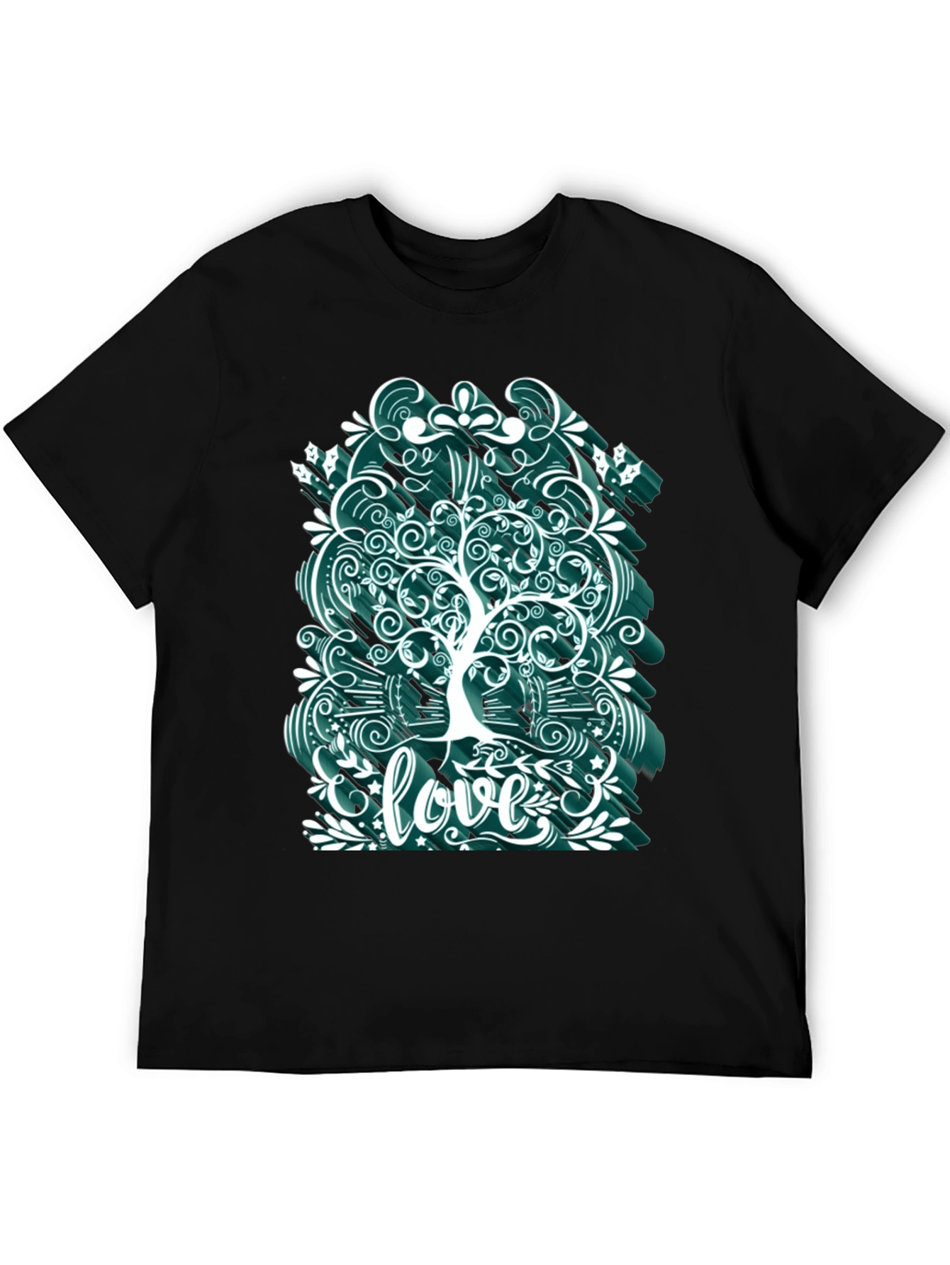 Black Love Tree Graphic Tee - Unique Artistic Design view 5