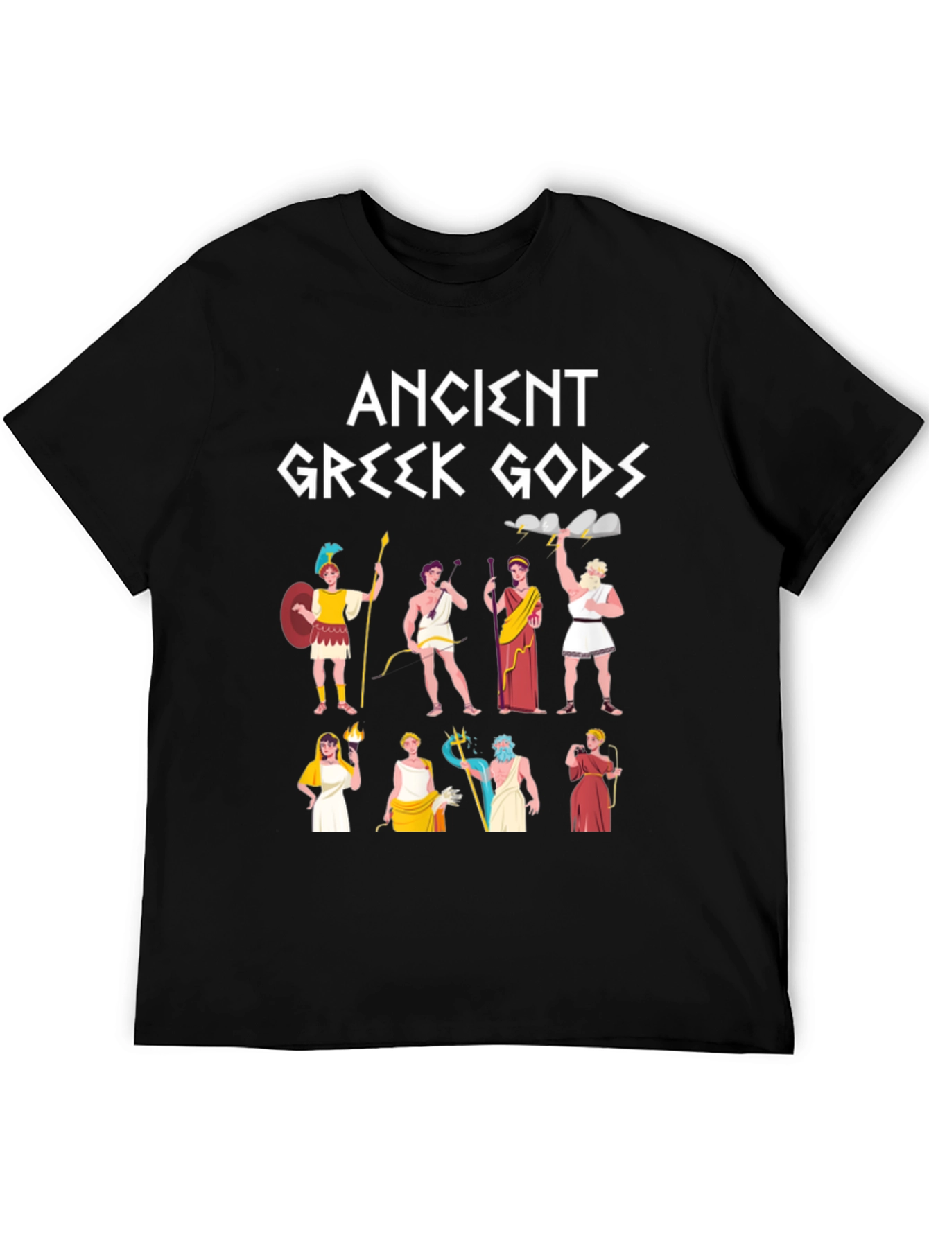 Black Ancient Greek Gods Graphic T-Shirt view 5