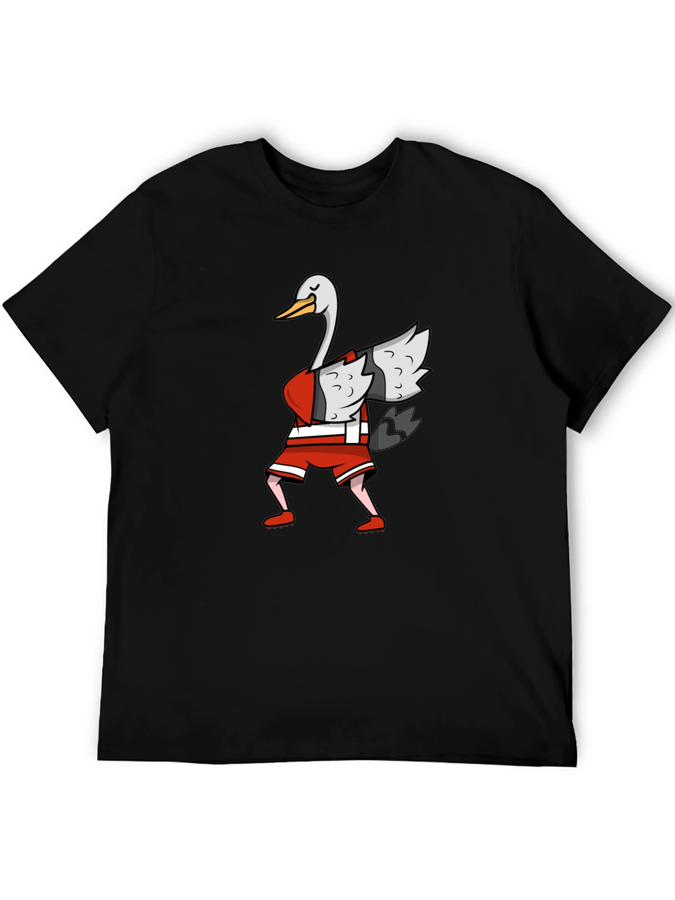 Black Dabbing Goose Graphic T-Shirt - Funny Animal Tee view 5