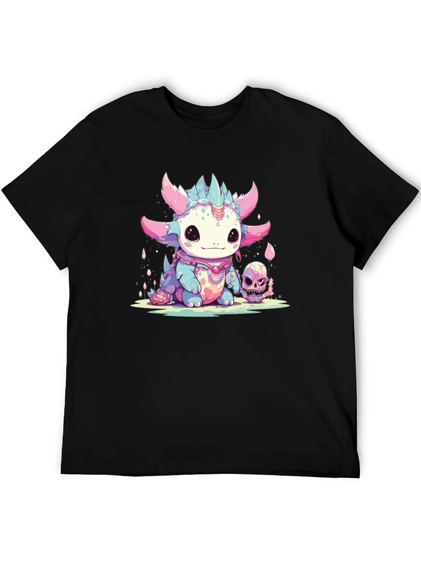 Black Kawaii Dragon Tee - Spooky Cute Style view 5