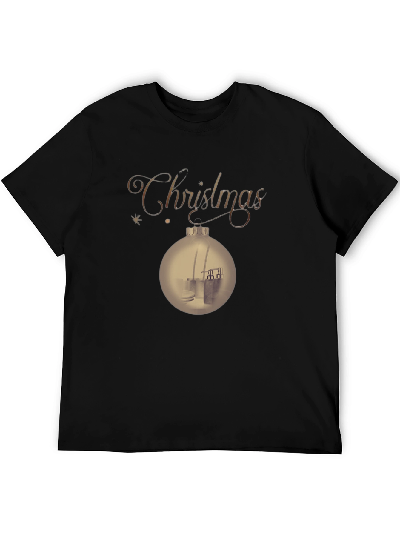 Black Christmas Ornament T-Shirt - Holiday Festive Tee view 5