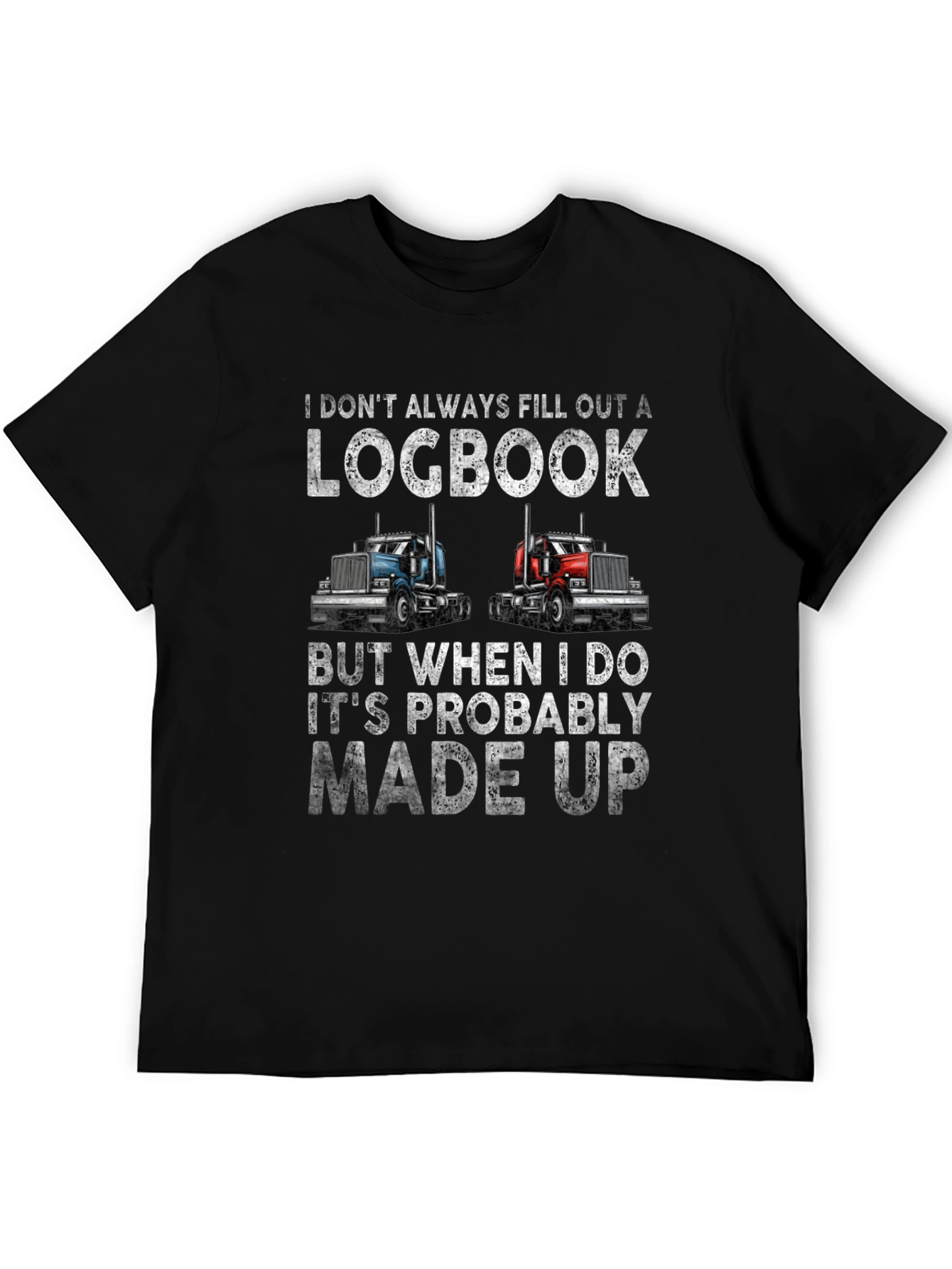 Black Trucker Humor T-Shirt - Logbook Design view 5