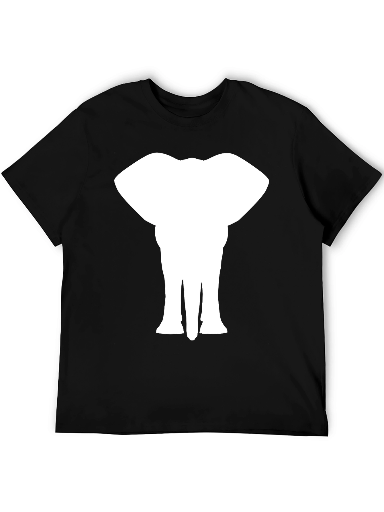 Black Elephant Silhouette Tee - Black Cotton T-Shirt view 5