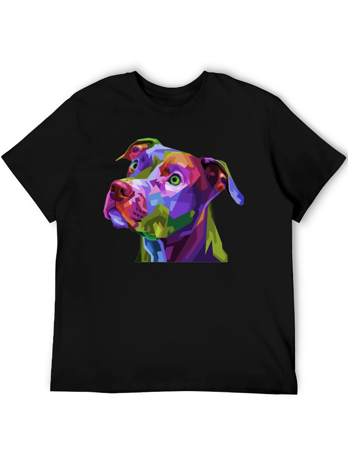 Black Abstract Dog Graphic Black T-Shirt view 5