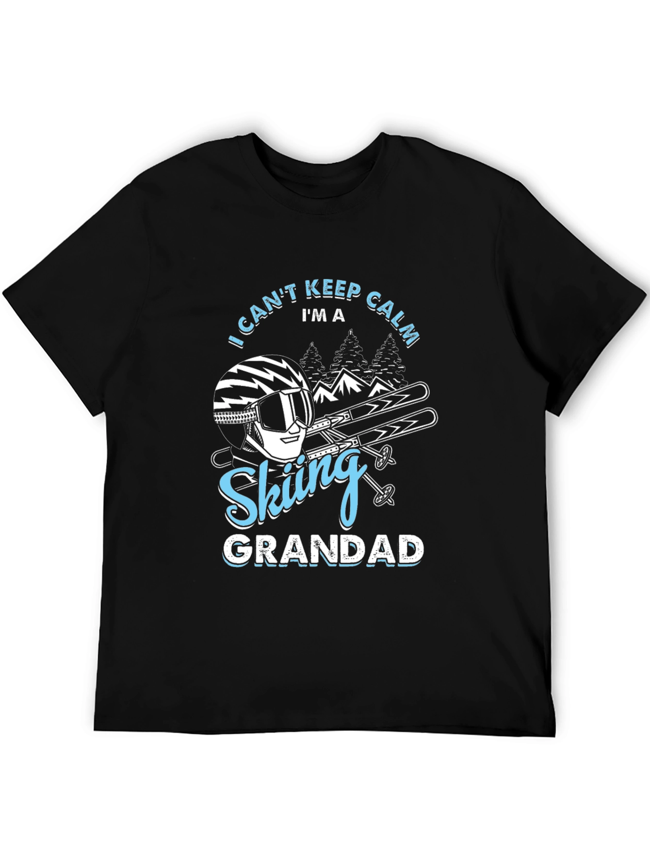 Black Skiing Grandad T-Shirt - I Can't Keep Calm view 5