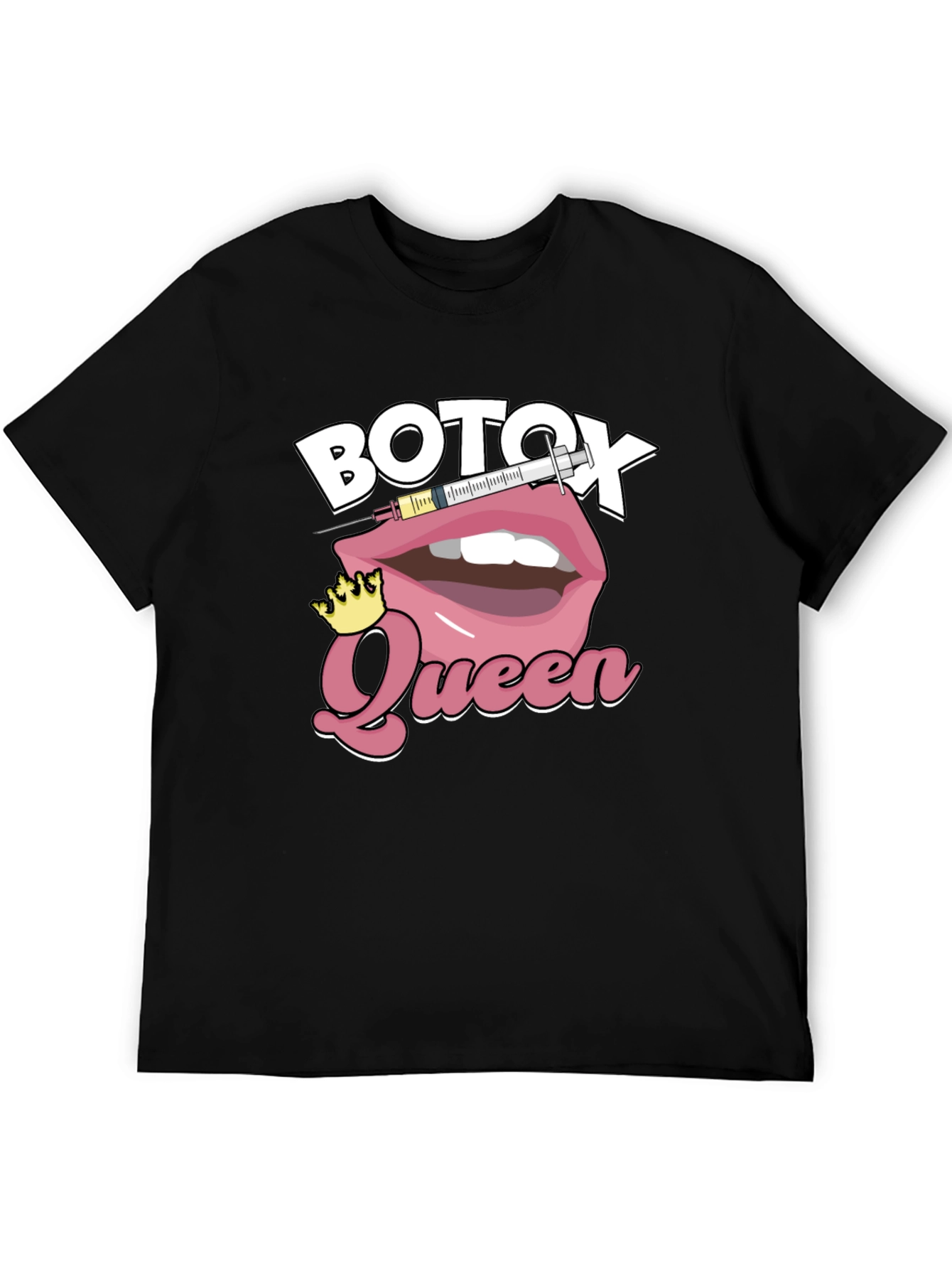 Black Botox Queen Graphic T-Shirt - Black Cotton Blend view 5