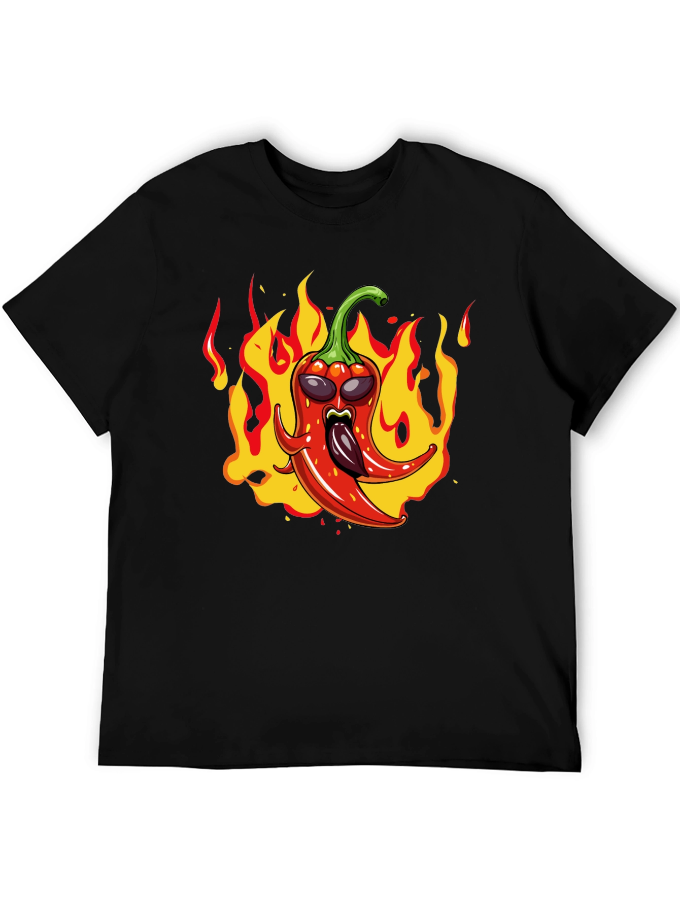 Black Spicy Pepper Graphic Tee - Hot Sauce Lover Shirt view 5