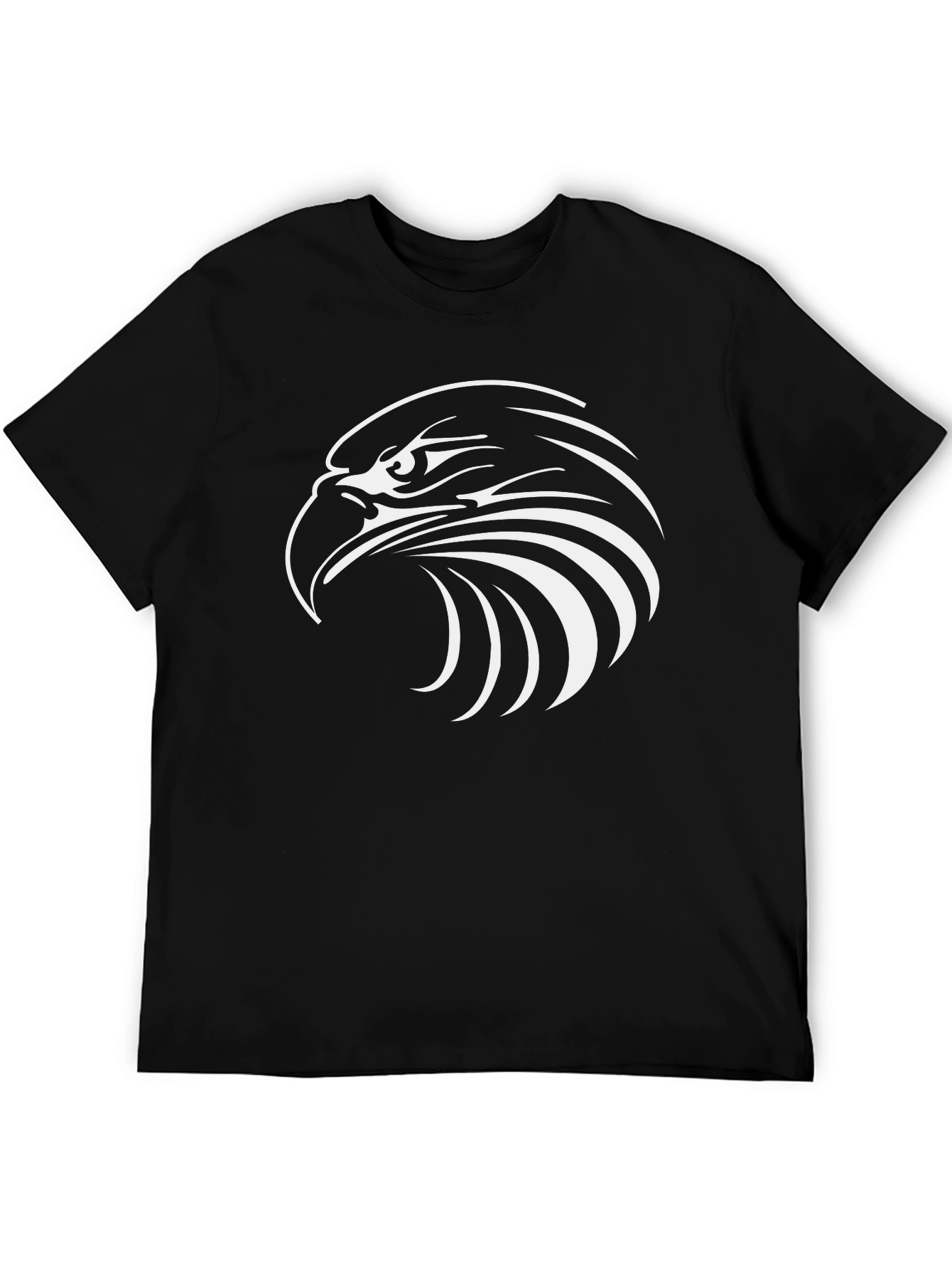 Black Bold Eagle Graphic Tee - Black Cotton Blend view 5