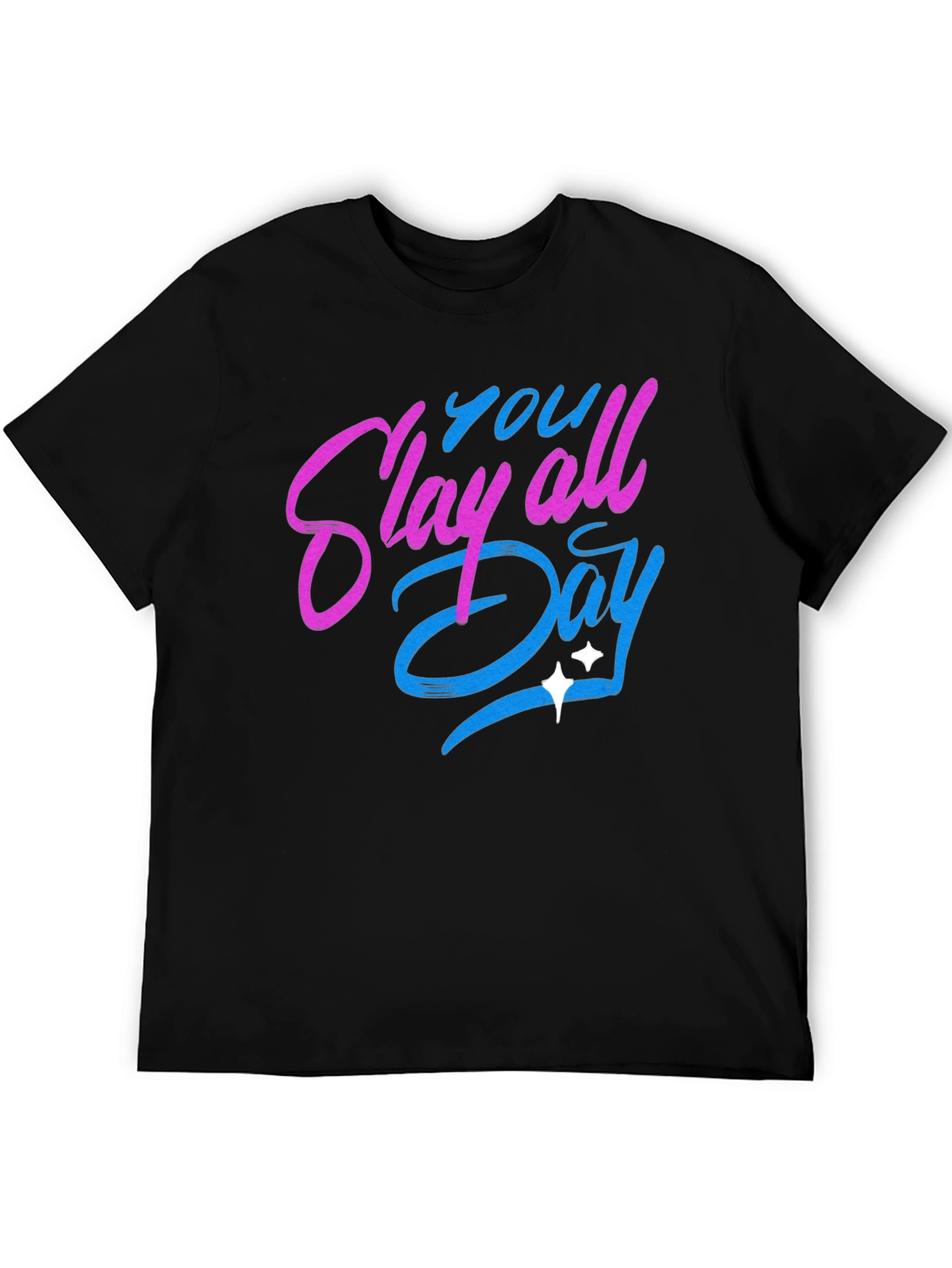 Black Slay All Day Graphic T-Shirt - Trendy Casual Tee view 5