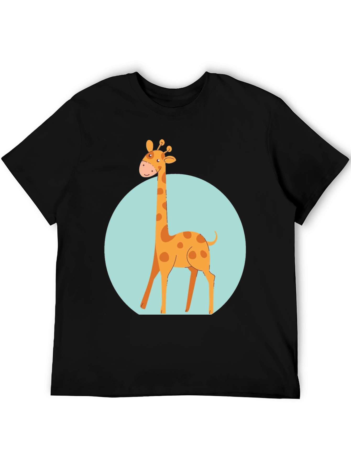 Black Giraffe Graphic Tee - Unisex Black T-Shirt view 5