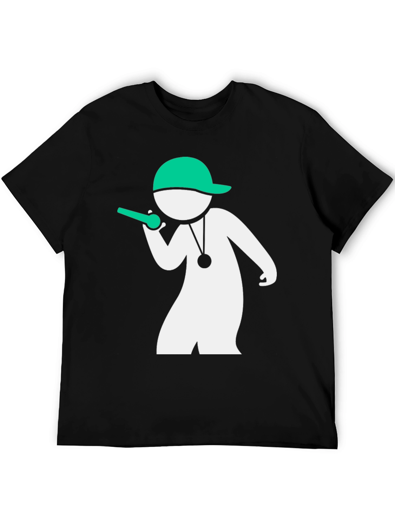 Cool Coach T-Shirt - Black with Green & White Design - 5