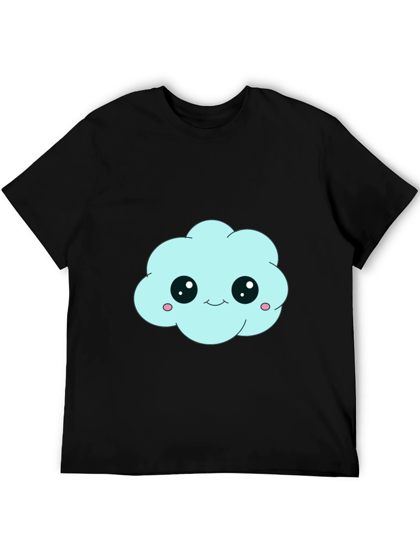 Black Cute Cloud Graphic Black T-Shirt - Unisex view 5