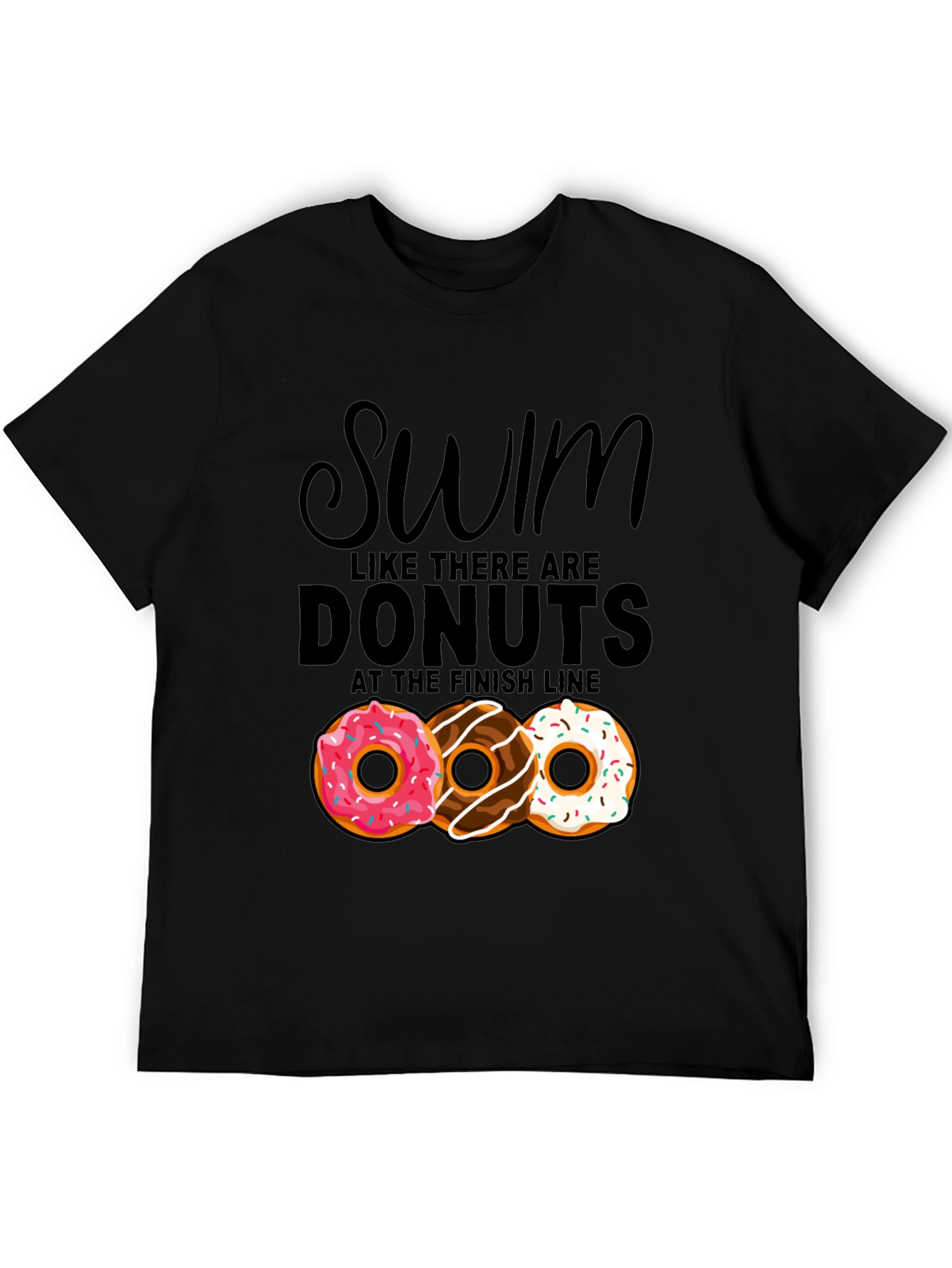 Black Swim for Donuts Graphic T-Shirt view 5