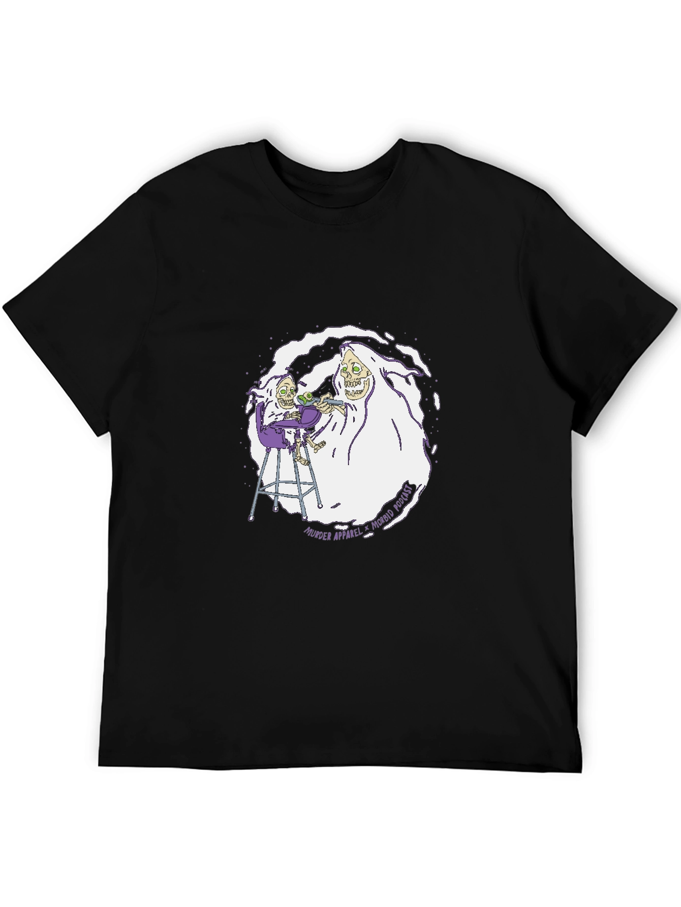 Black Morbidly Poetic Black Graphic T-Shirt view 5