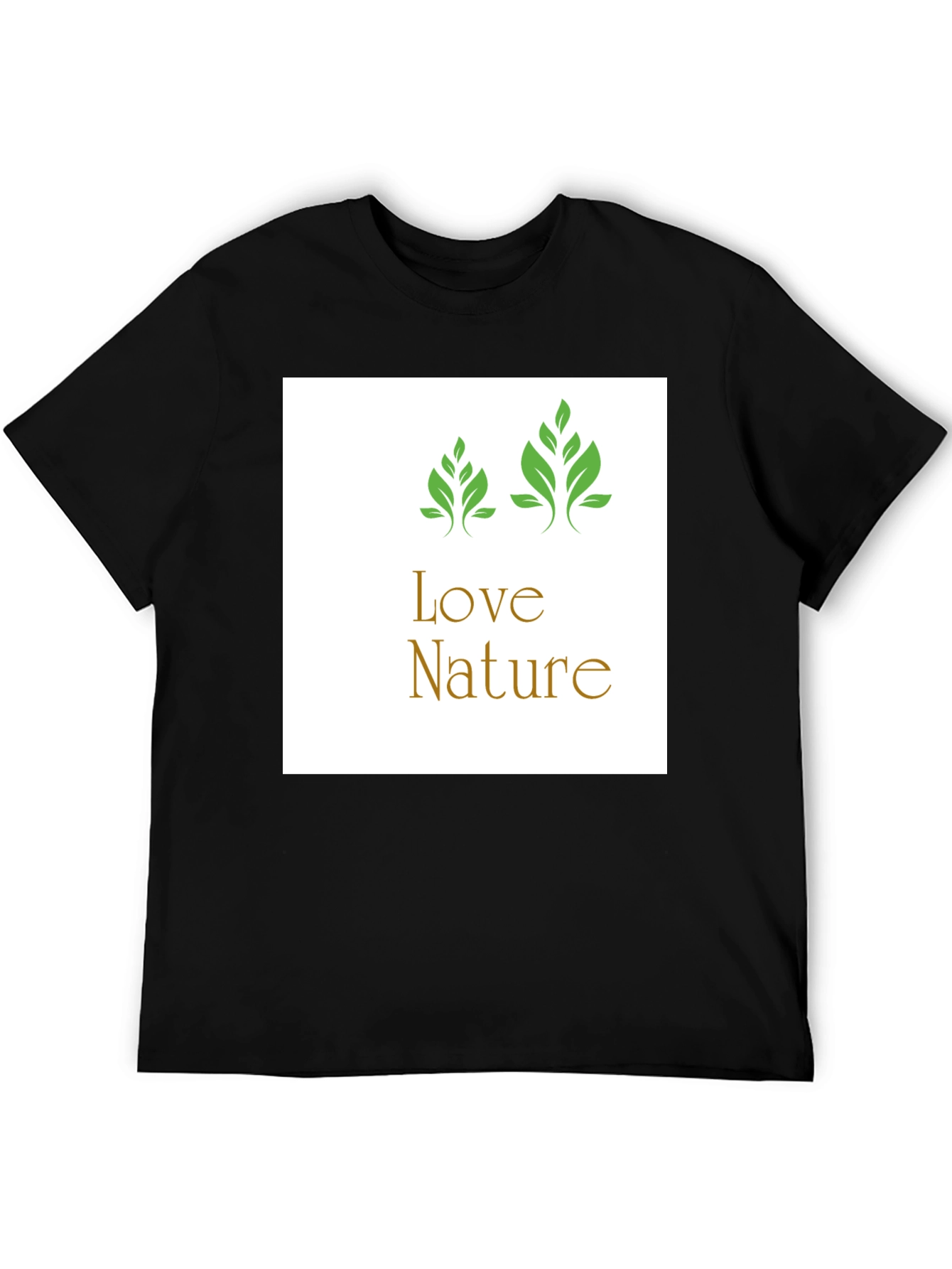 Black Love Nature Graphic Tee - Black Cotton T-Shirt view 5