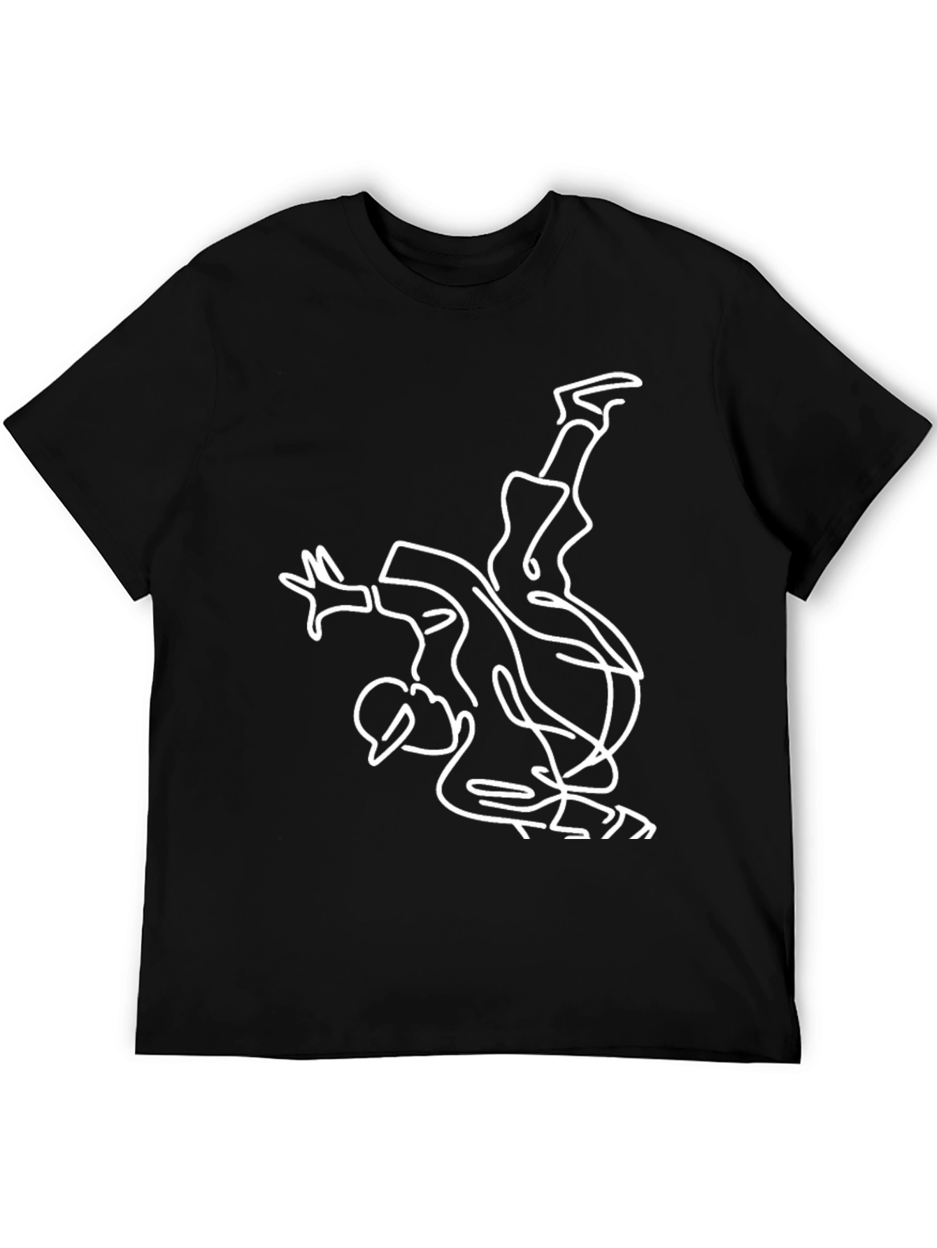 Black Modern Breakdance T-Shirt - Black Graphic Tee view 5