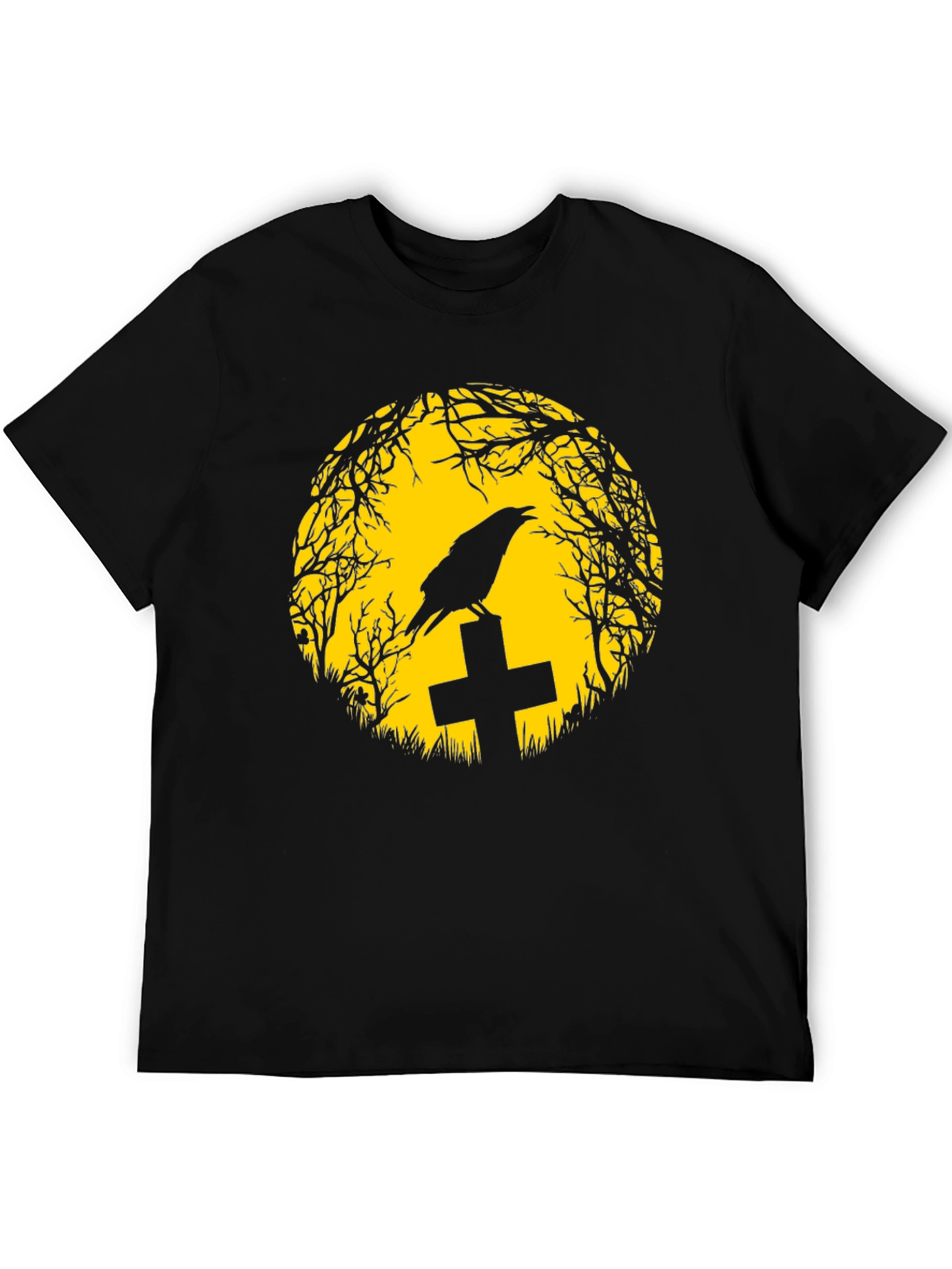 Black Raven on Tombstone T-Shirt view 5