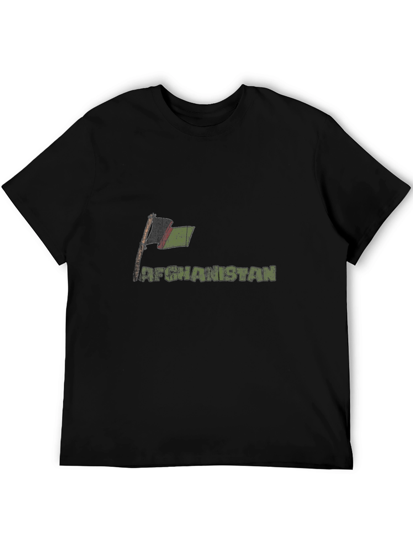 Black Afghanistan Flag Graphic T-Shirt view 5