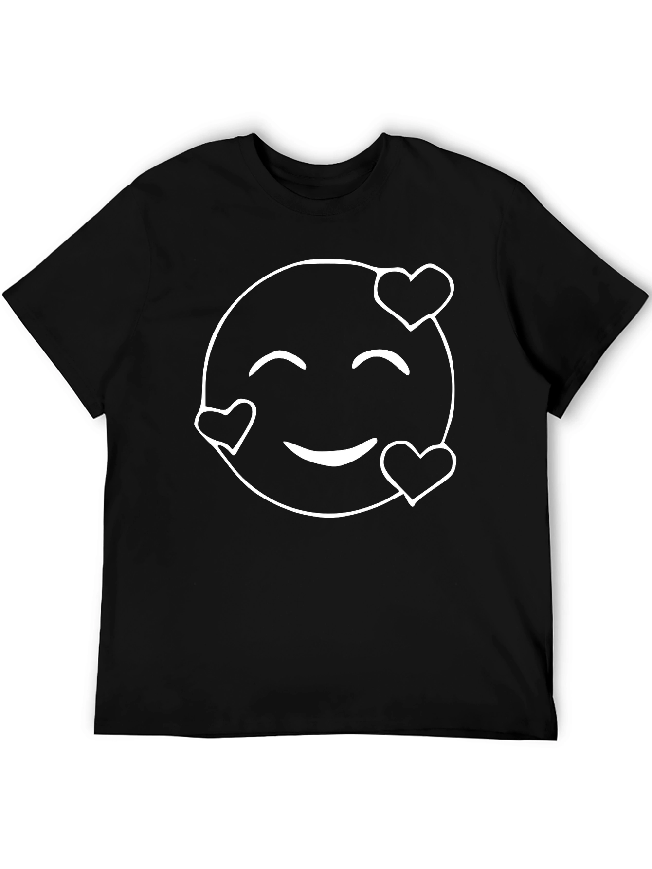Black Heart Eyes Emoji Graphic Tee - Black view 5