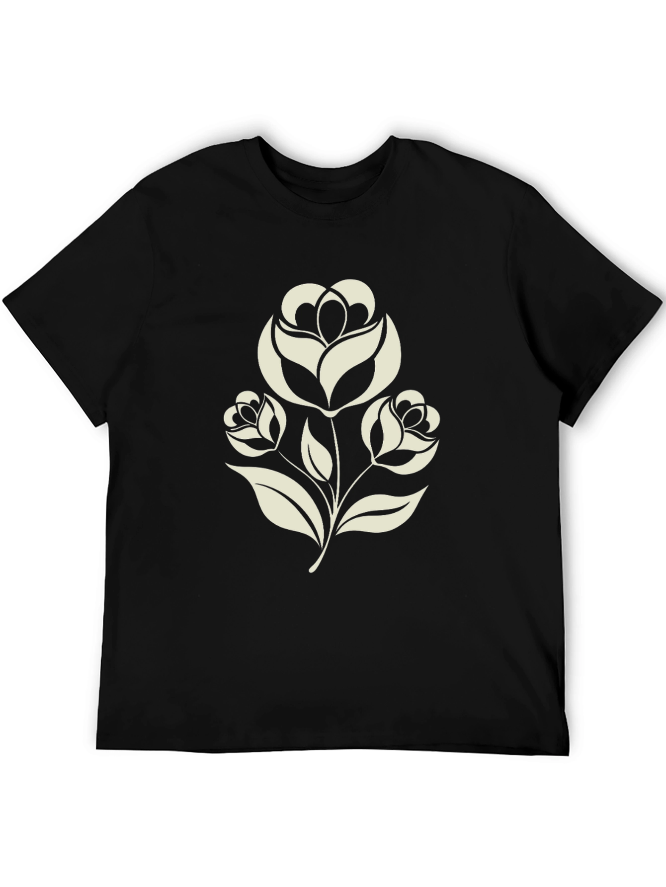 Black Floral Graphic Tee - Black view 5