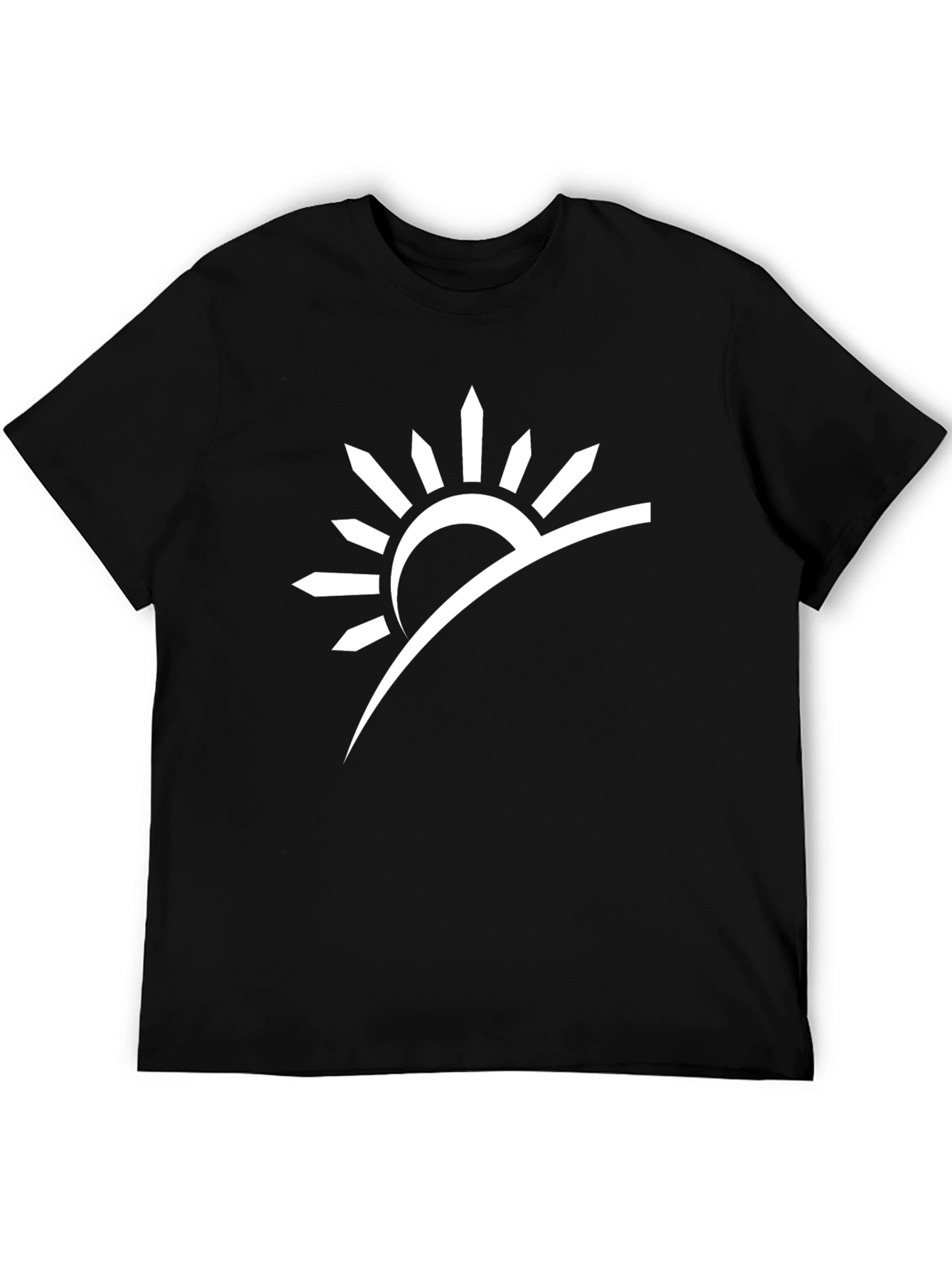 Black Sunrise Graphic Tee - Modern Black T-Shirt view 5