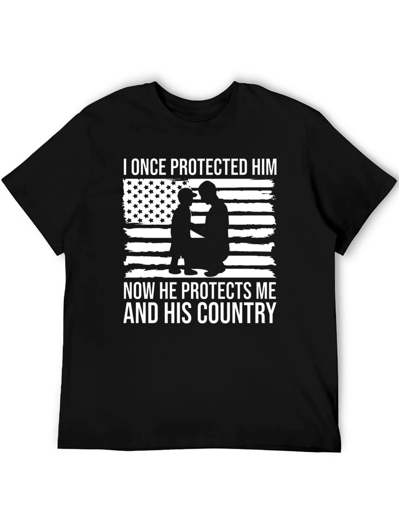 Black I Once Protected Him T-Shirt - Patriotic Father & Son Tee view 5