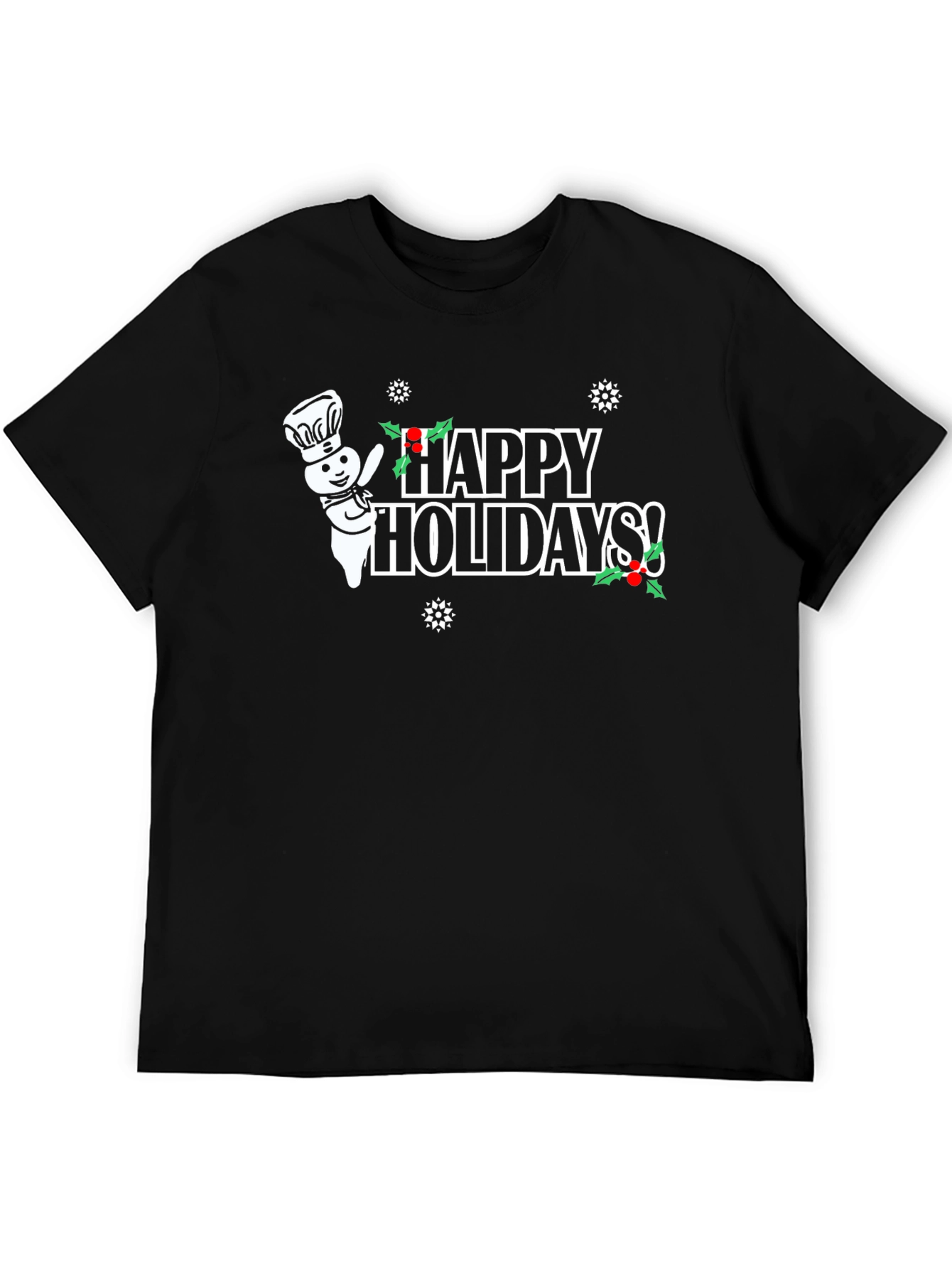Black Happy Holidays T-Shirt view 5