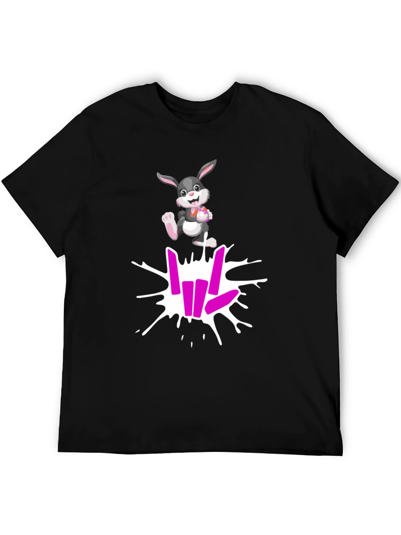 Black Cool Rabbit Share Love T-Shirt view 5