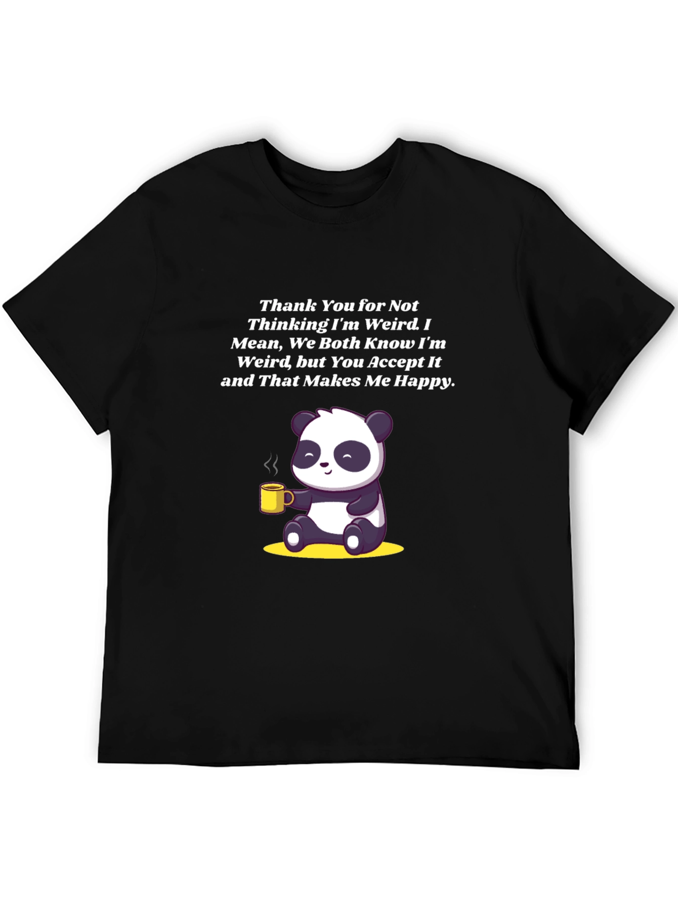 Black Panda Weird T-Shirt - Funny Graphic Tee view 5