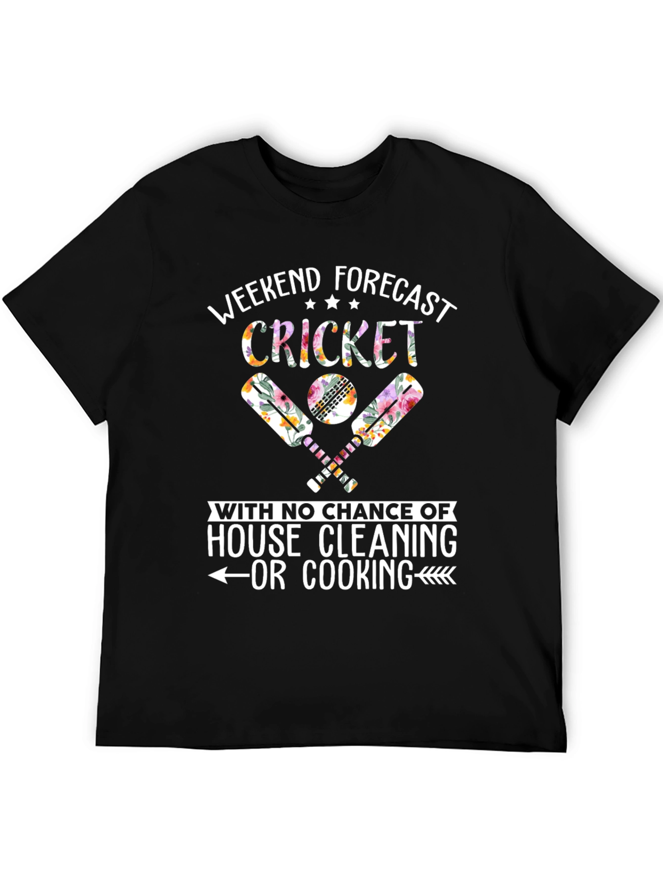 Black Weekend Cricket Forecast T-Shirt - No Cleaning! view 5