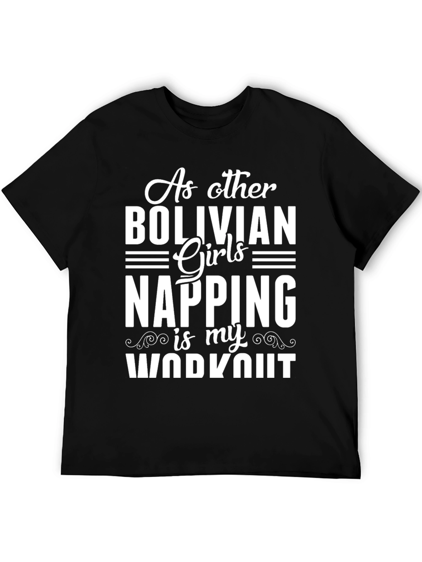 Black Bolivian Girls Napping Workout Graphic Tee view 5