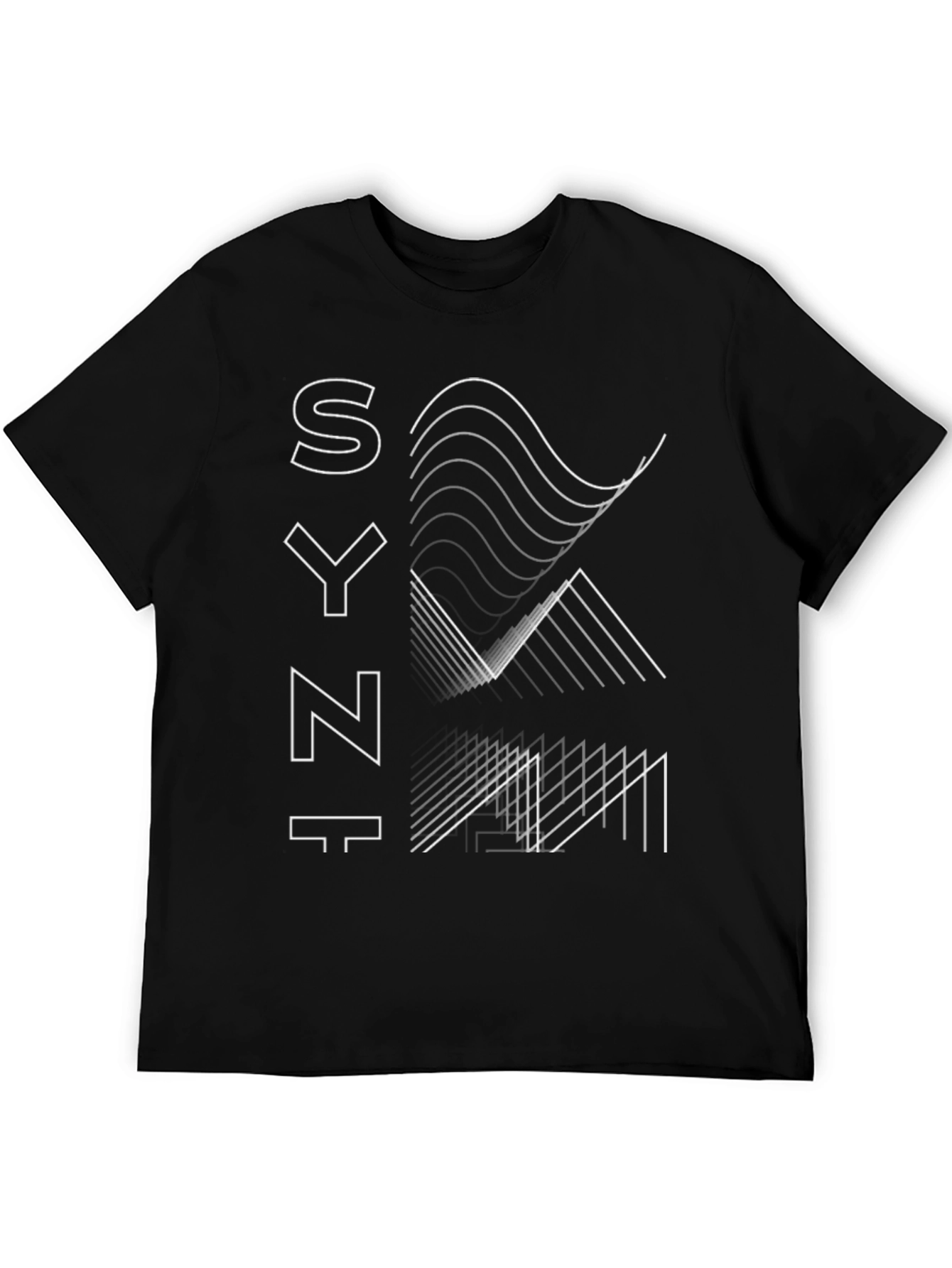 Black Synth Graphic Tee - Modern Minimalist Style view 5