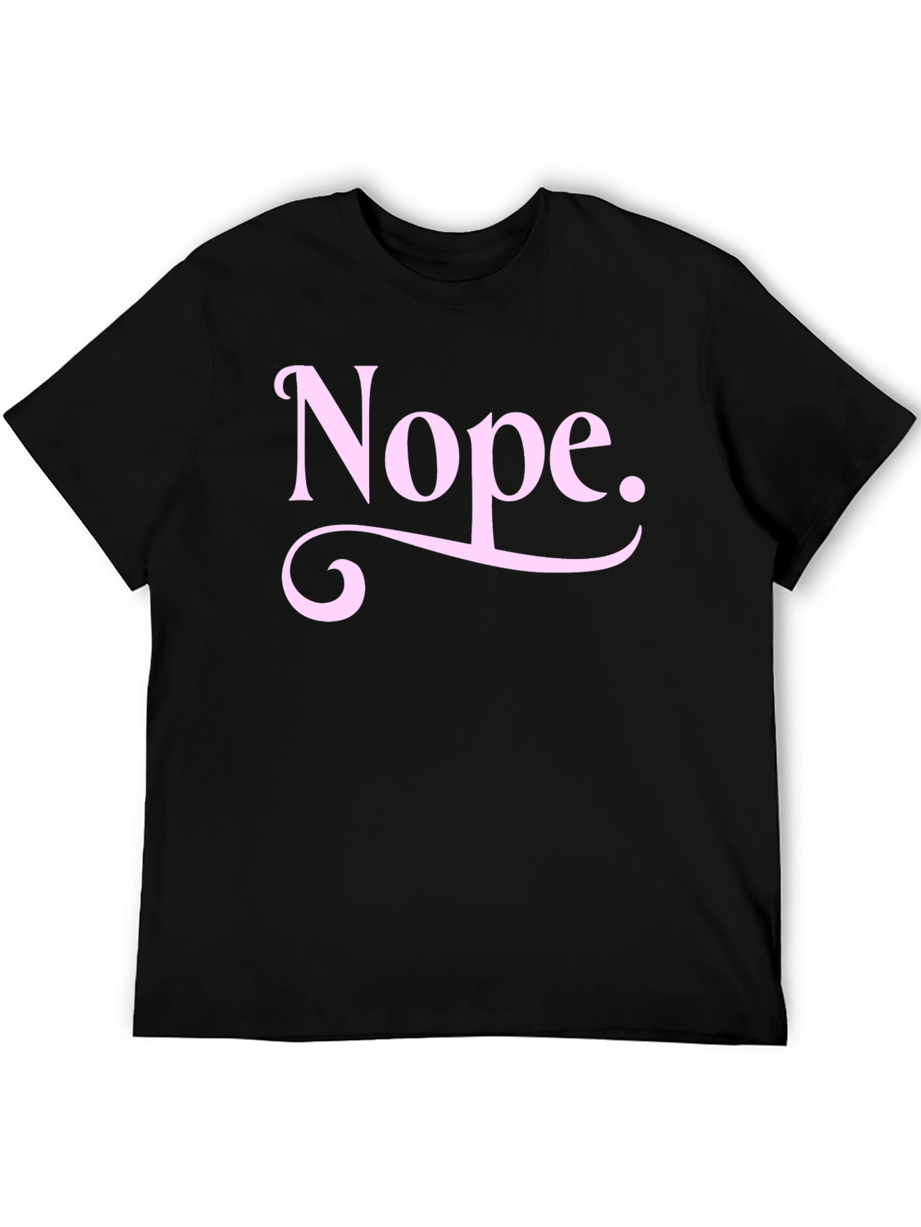 Black Nope Graphic Tee - Unisex Black Cotton T-Shirt view 5