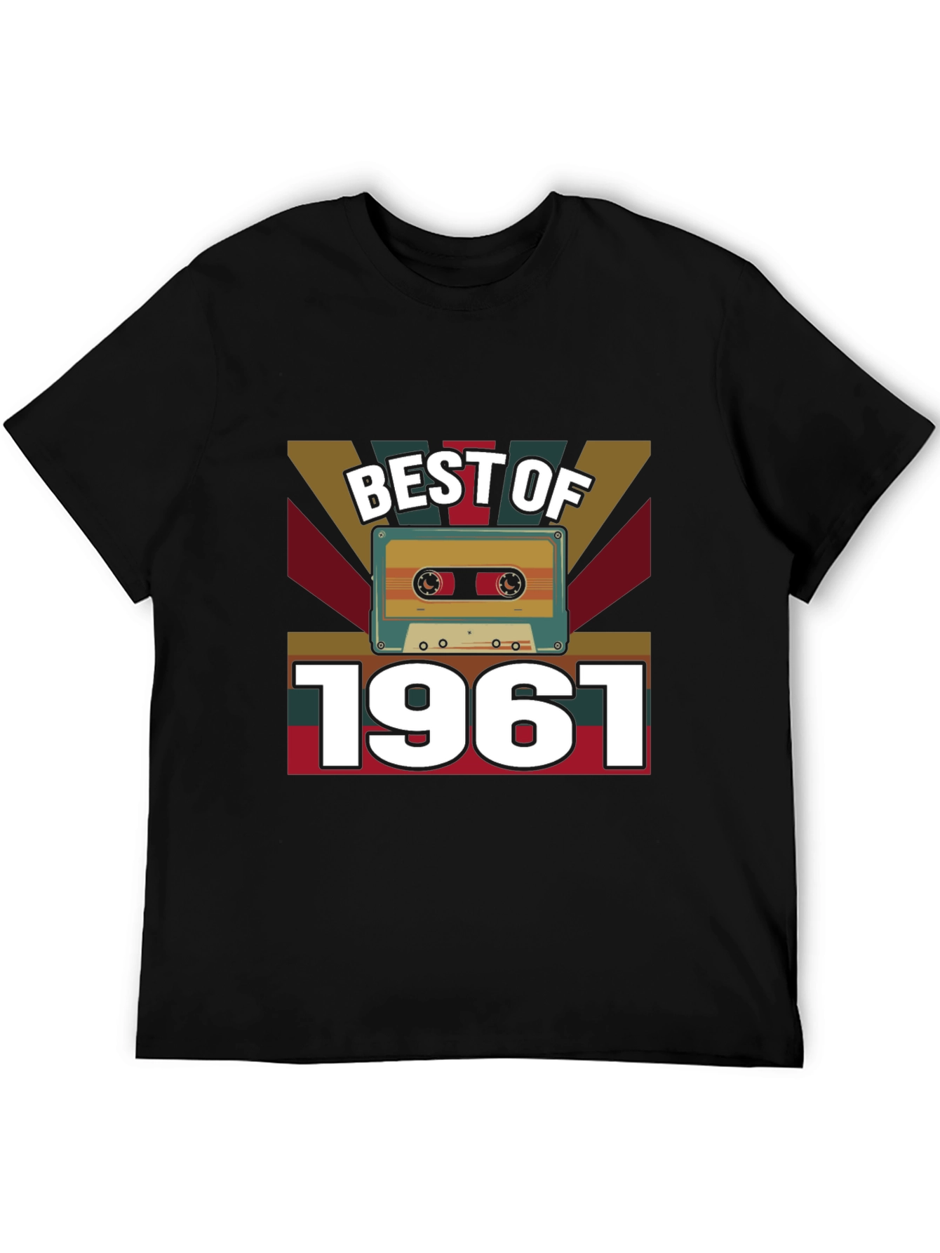 Black Best of 1961 Cassette Tape Graphic T-Shirt view 5