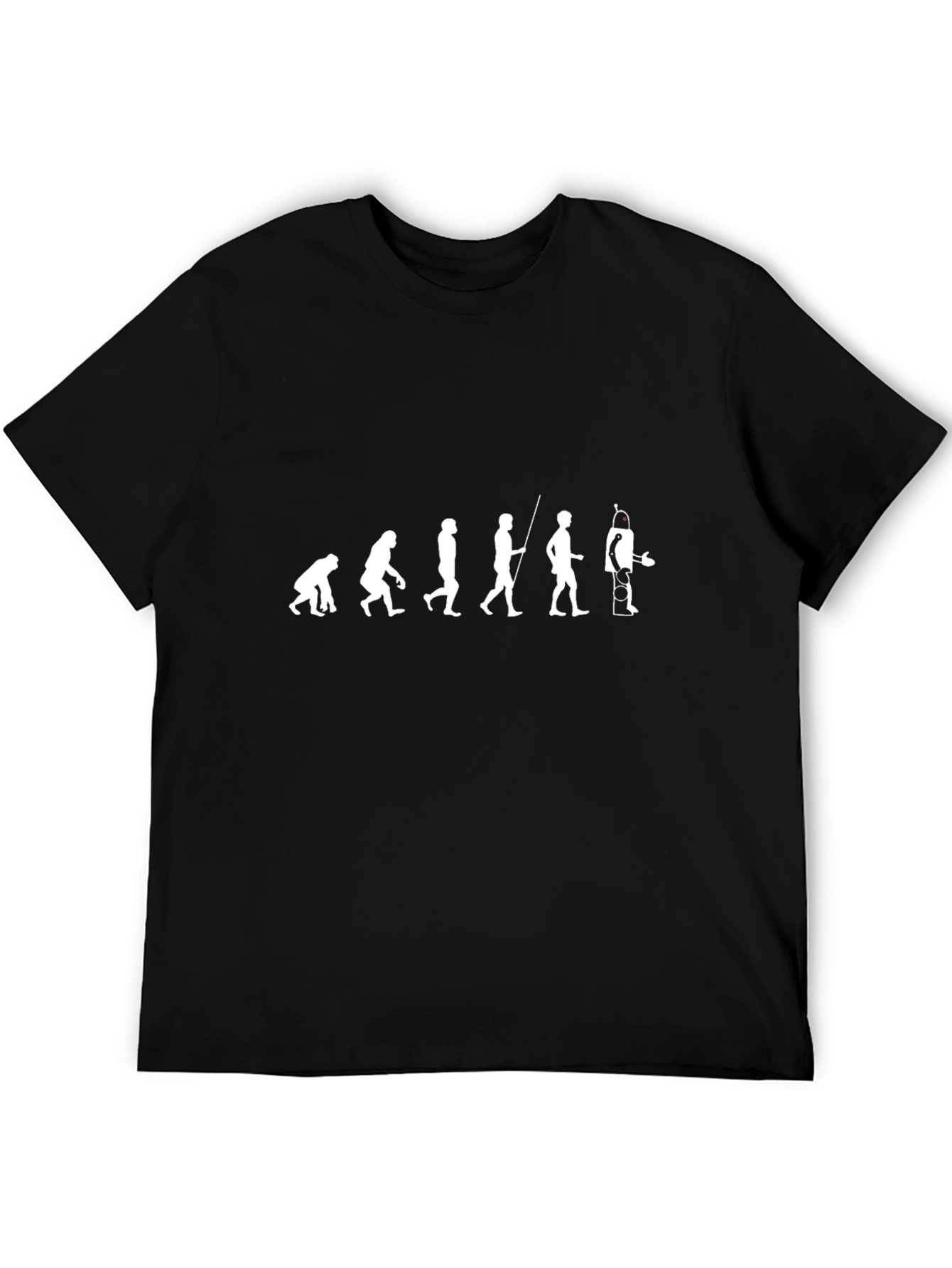 Black Evolution to Robot T-Shirt - Black Graphic Tee view 5