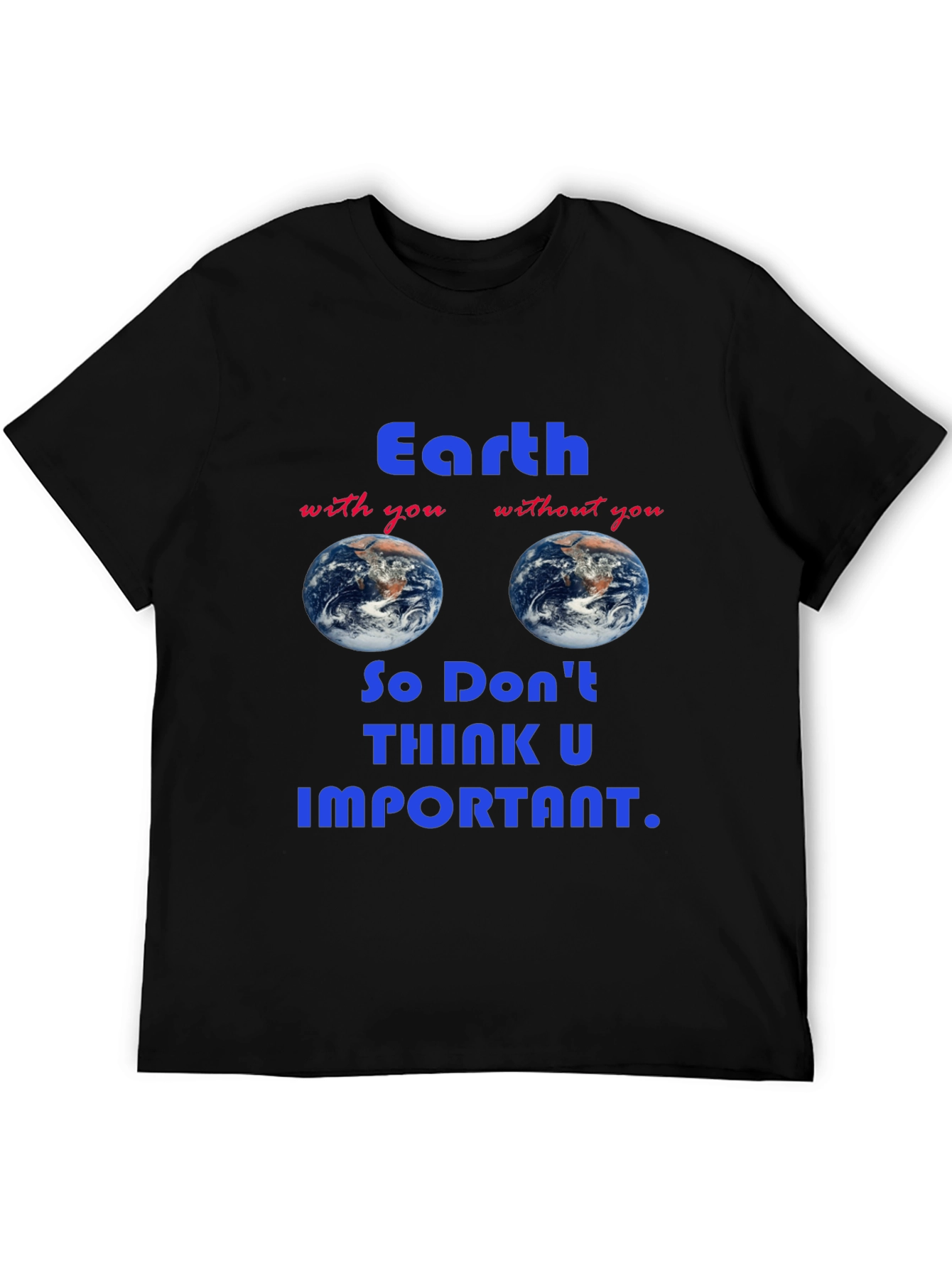 Black Earth T-Shirt - Humorous Graphic Tee view 5
