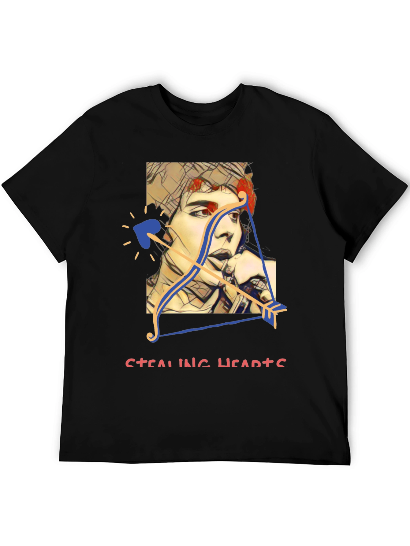 Black Stealing Hearts Graphic Tee view 5