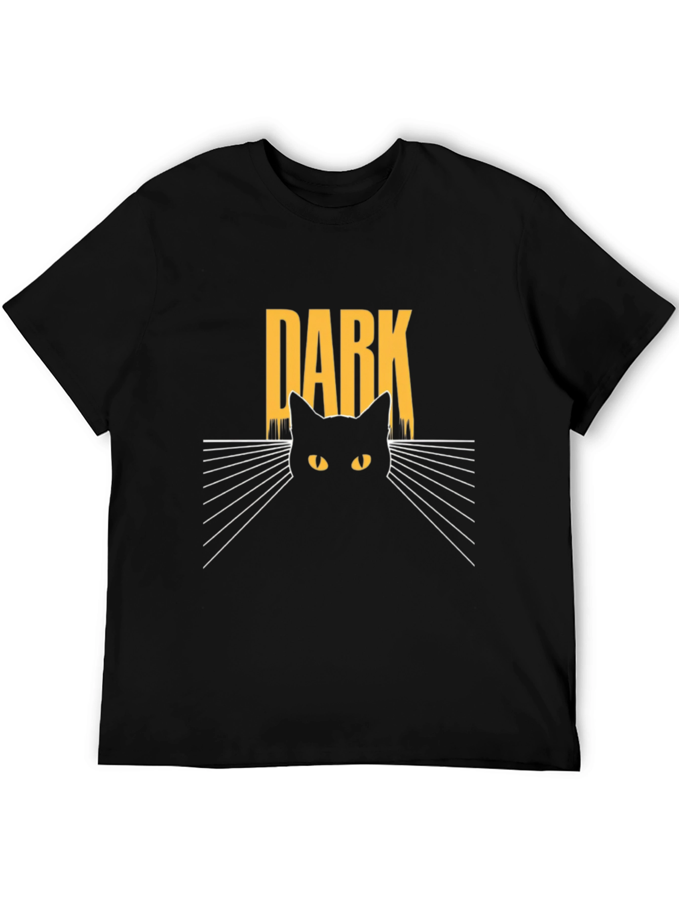 Black Dark Cat Graphic Tee - Men's Black T-Shirt view 5