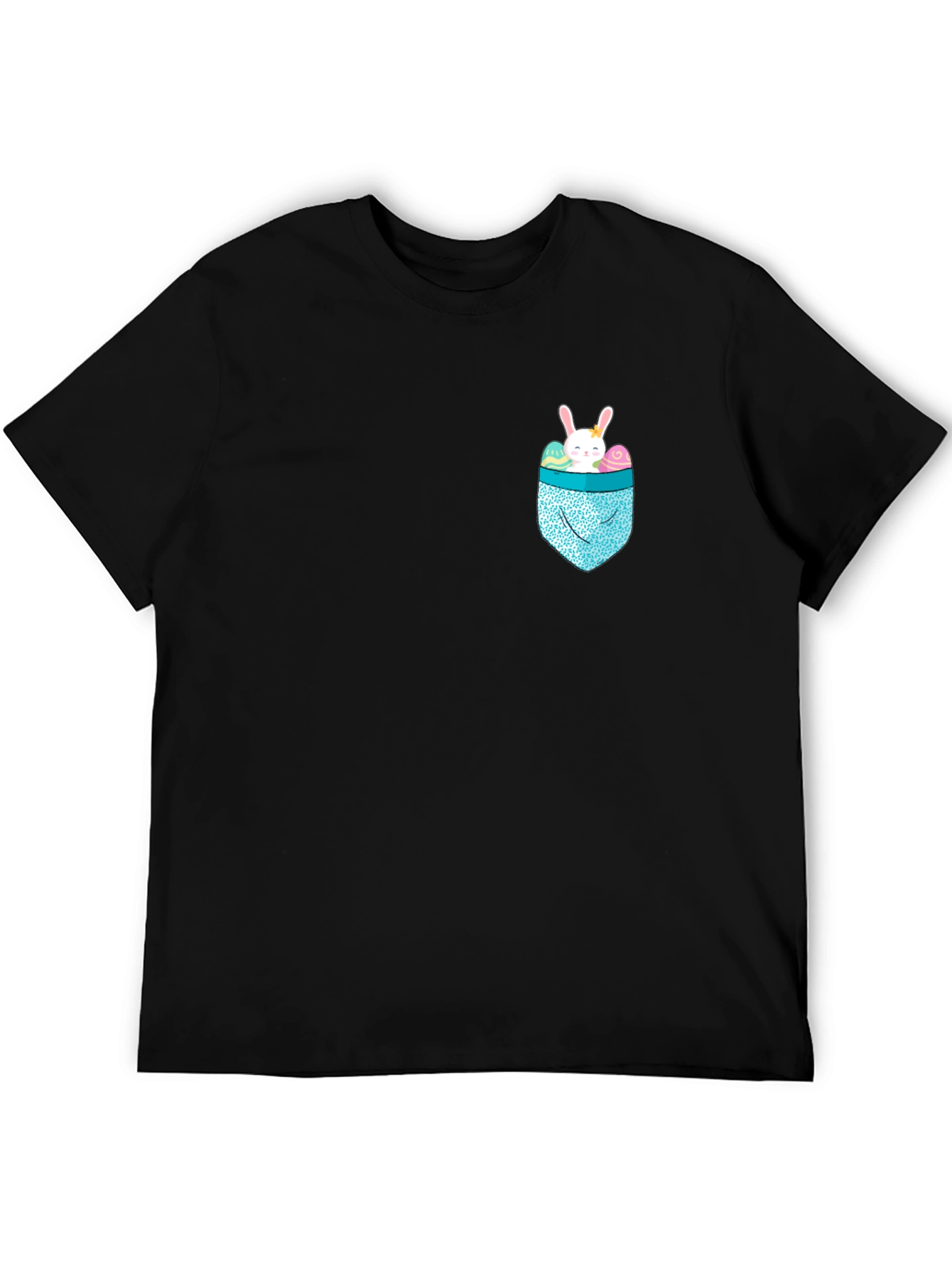 Black Bunny Pocket Easter T-Shirt - Cute Holiday Apparel view 5