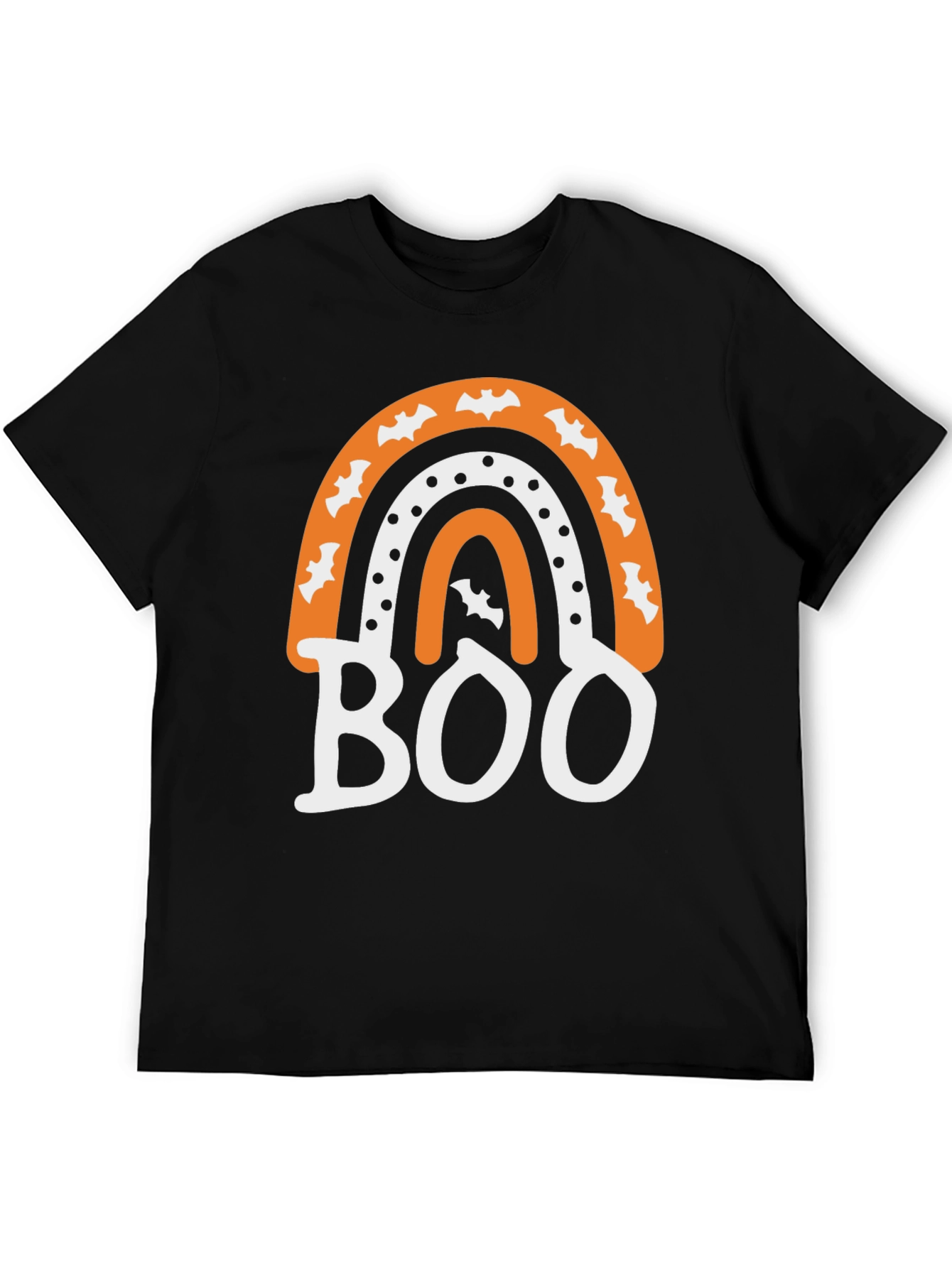 Black Halloween Boo Rainbow T-Shirt view 5